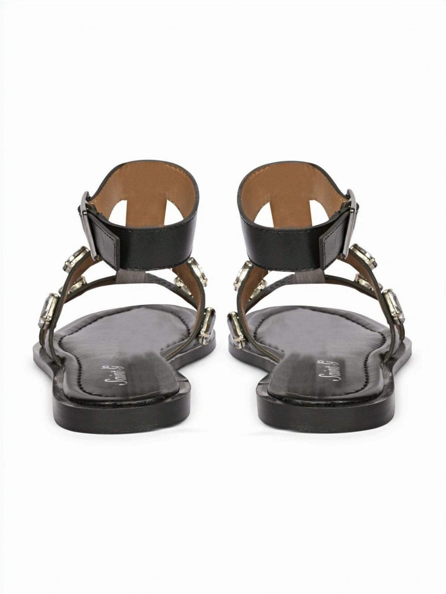 Saint G Women's Black Ankle Strap Sandals