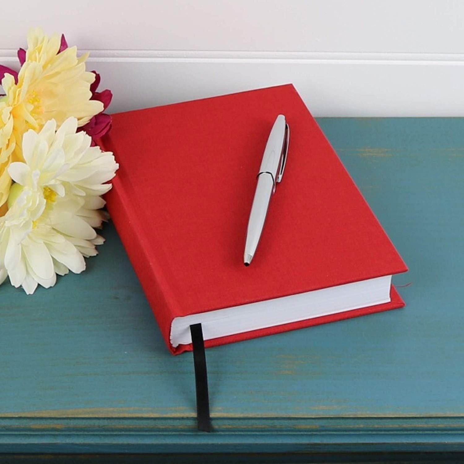 Ferus & Fivel Journal Notebook Hardcover Book Lined Ruled 5 X 7 inches (Red)