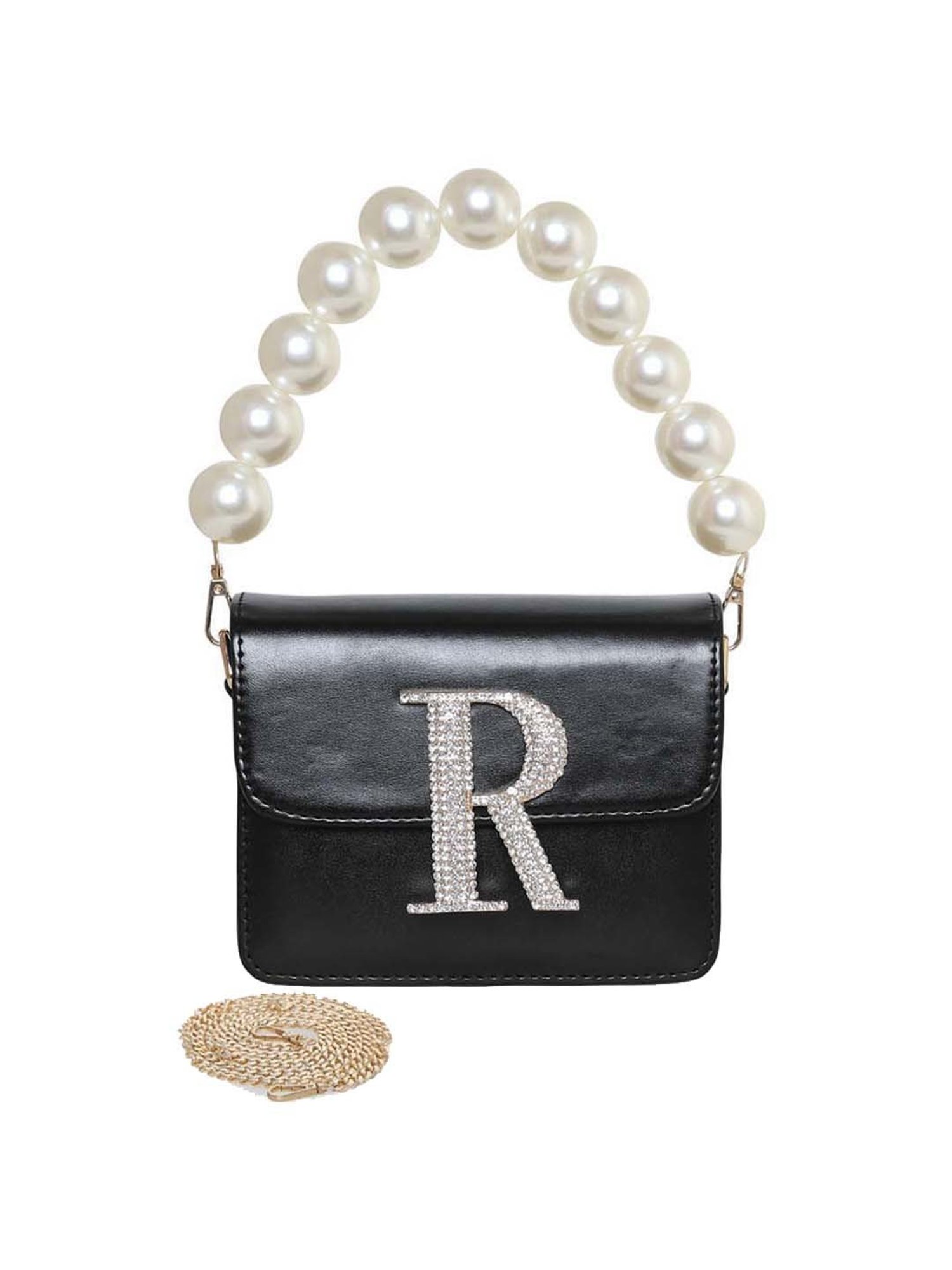 Esbeda Black Embellished Small Sling Handbag