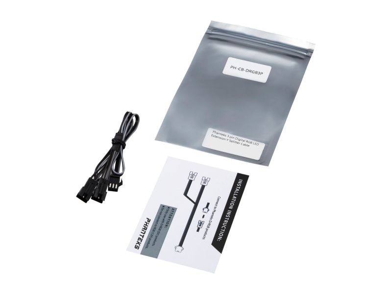 Phanteks PH-CB-DRGB3P 3Pin Digital RGB LED Extension Y-Splitter Extension Cable
