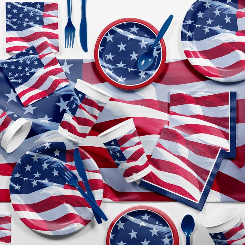 Waving Flag Fourth of July Deluxe Party Supplies Kit