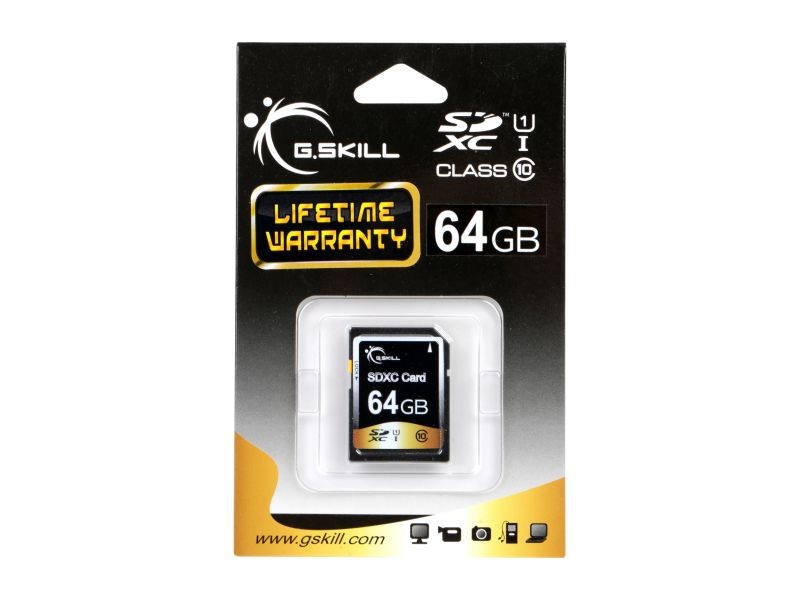 G.Skill 64GB microSDXC UHS-I/U1 Class 10 Memory Card with Adapter (FF-TSDXC64GA-U1)