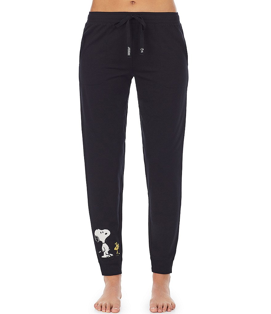 Peanuts Snoopy & Woodstock Appliqued French Terry Coordinating Jogger Sleep Pants