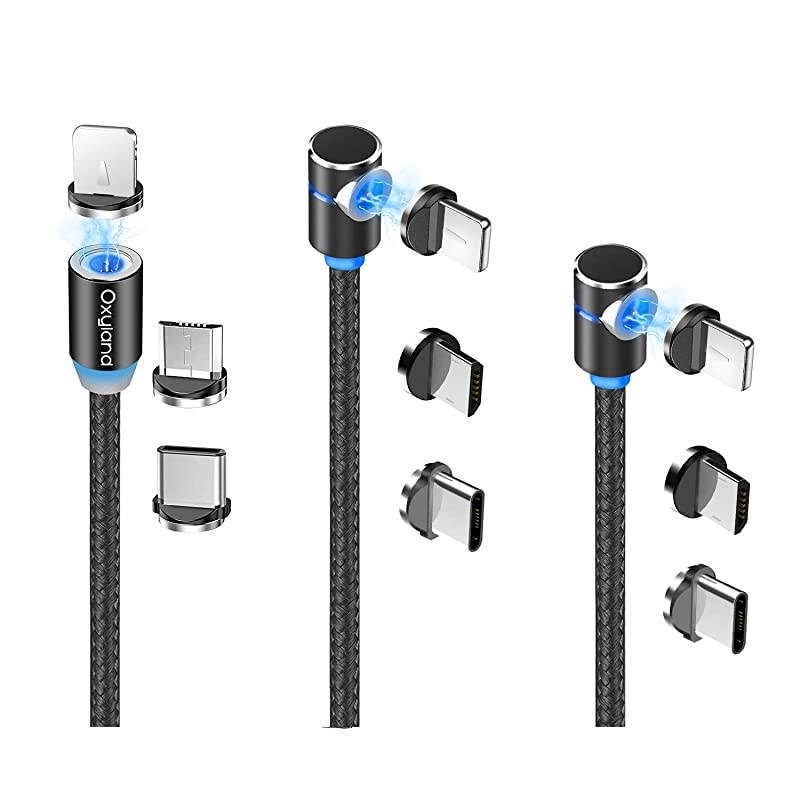 Charging Cable [3-Pack, 3ft/6ft/6ft] Phone Charger Cable, 3 in 1 Cable, Compatible for Micro USB, i-Products and Type C Charging Cable