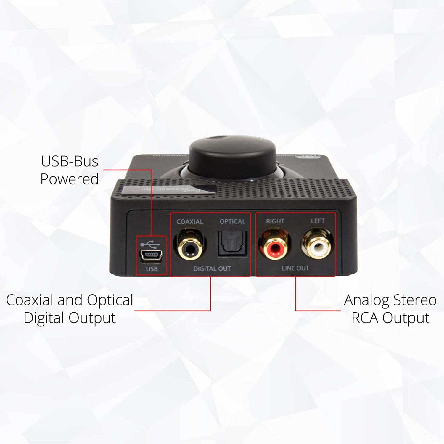 Syba Sonic 24bit 96KHz USB DAC Stereo Headphone Amplifier 2 Stage EQ Digital/Coaxial Output and RCA Output SD-DAC63116