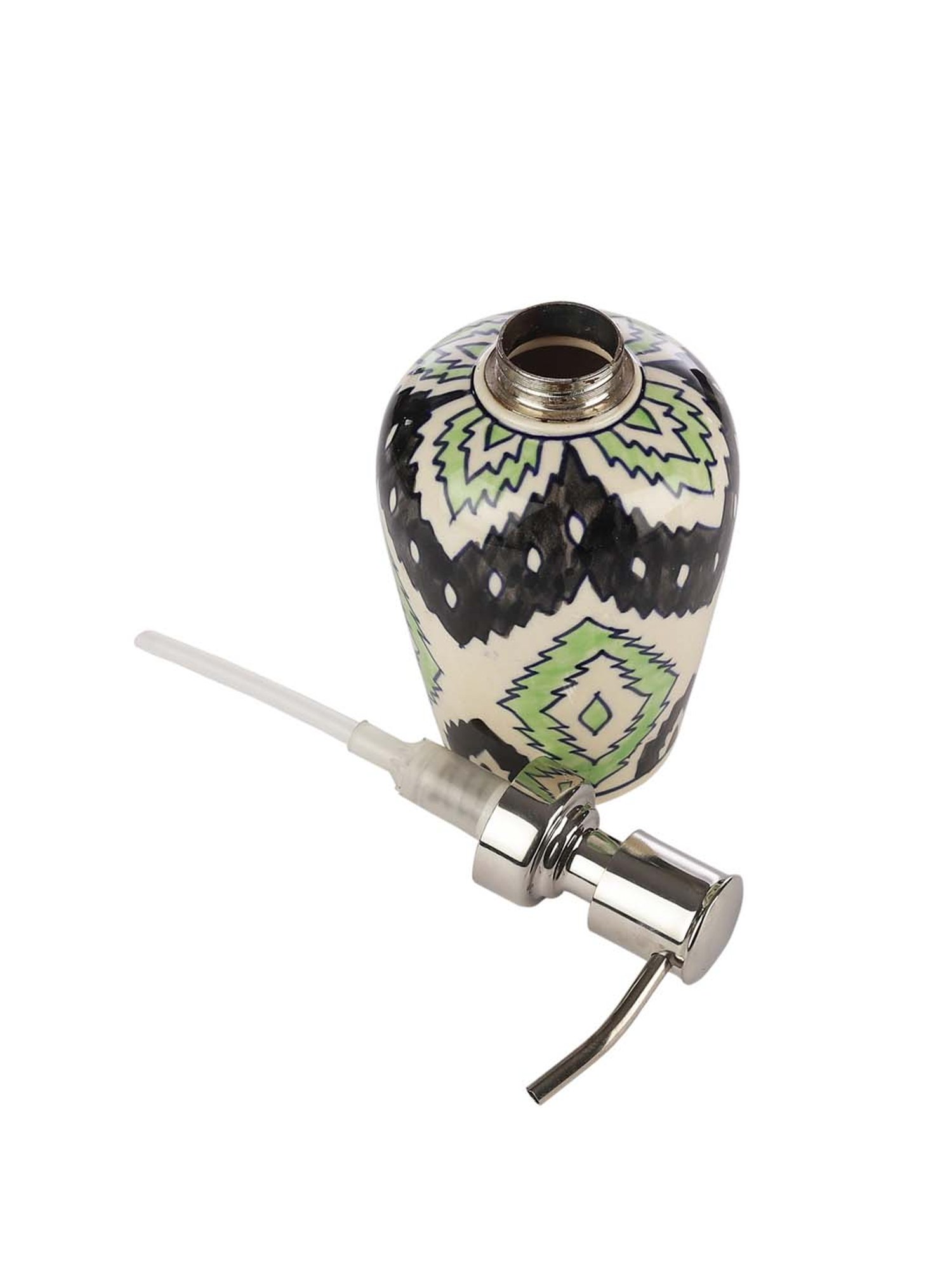 VarEesha Multicolor Ceramic Aztec Liquid Soap Dispener (0.30L) - Set of 1