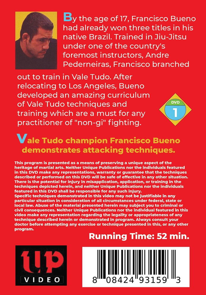 No Holds Barred #1 Vale Tudo Favorite Attack Techniques DVD Francisco Bueno mma