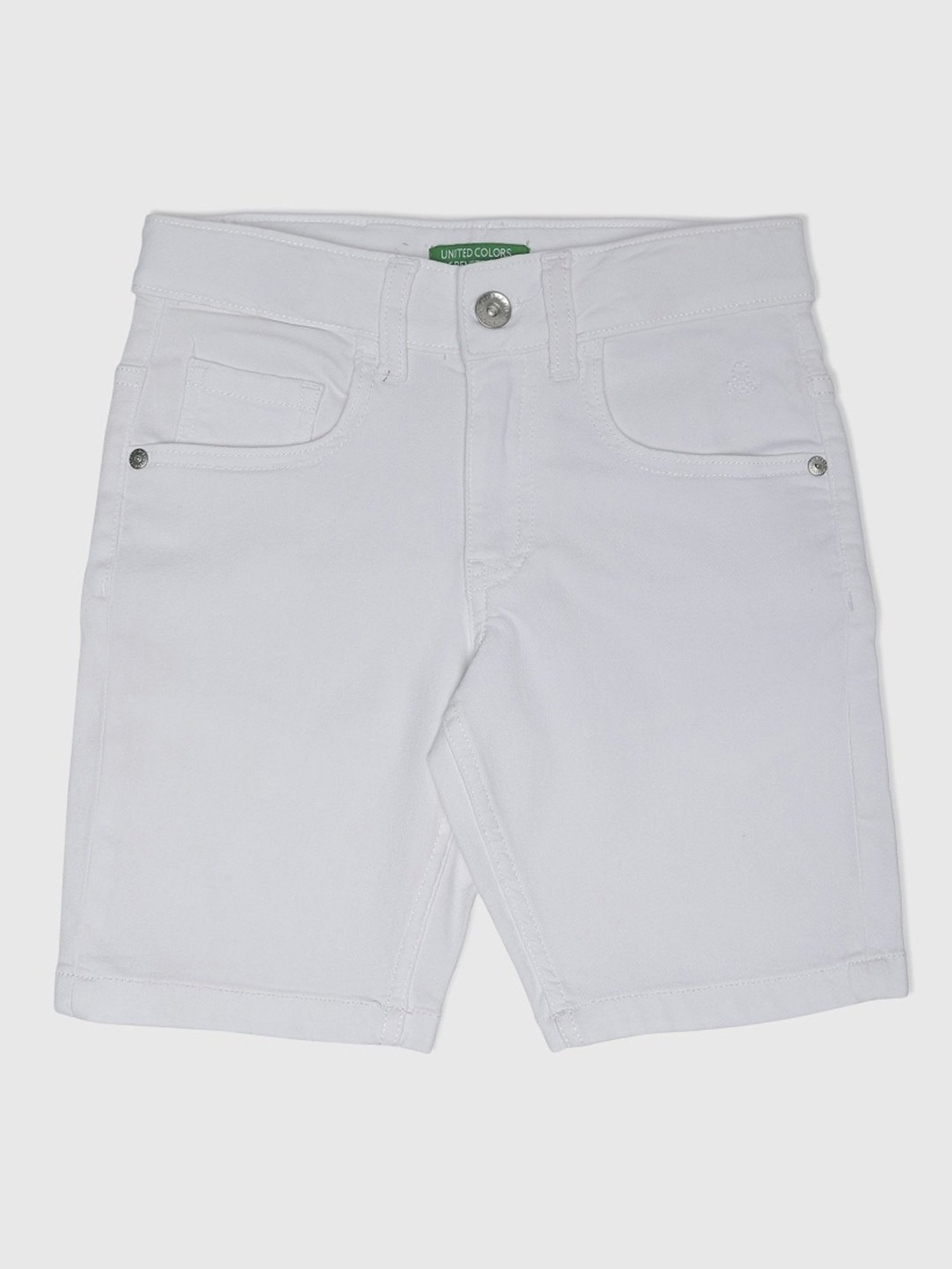 United Colors of Benetton Kids White Regular Fit Shorts