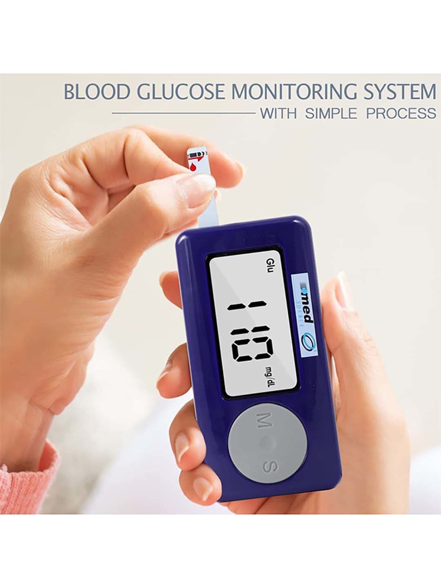 Ozocheck Automatic Blood Sugar Testing Machine with Glucometer Machine (Multicolor)
