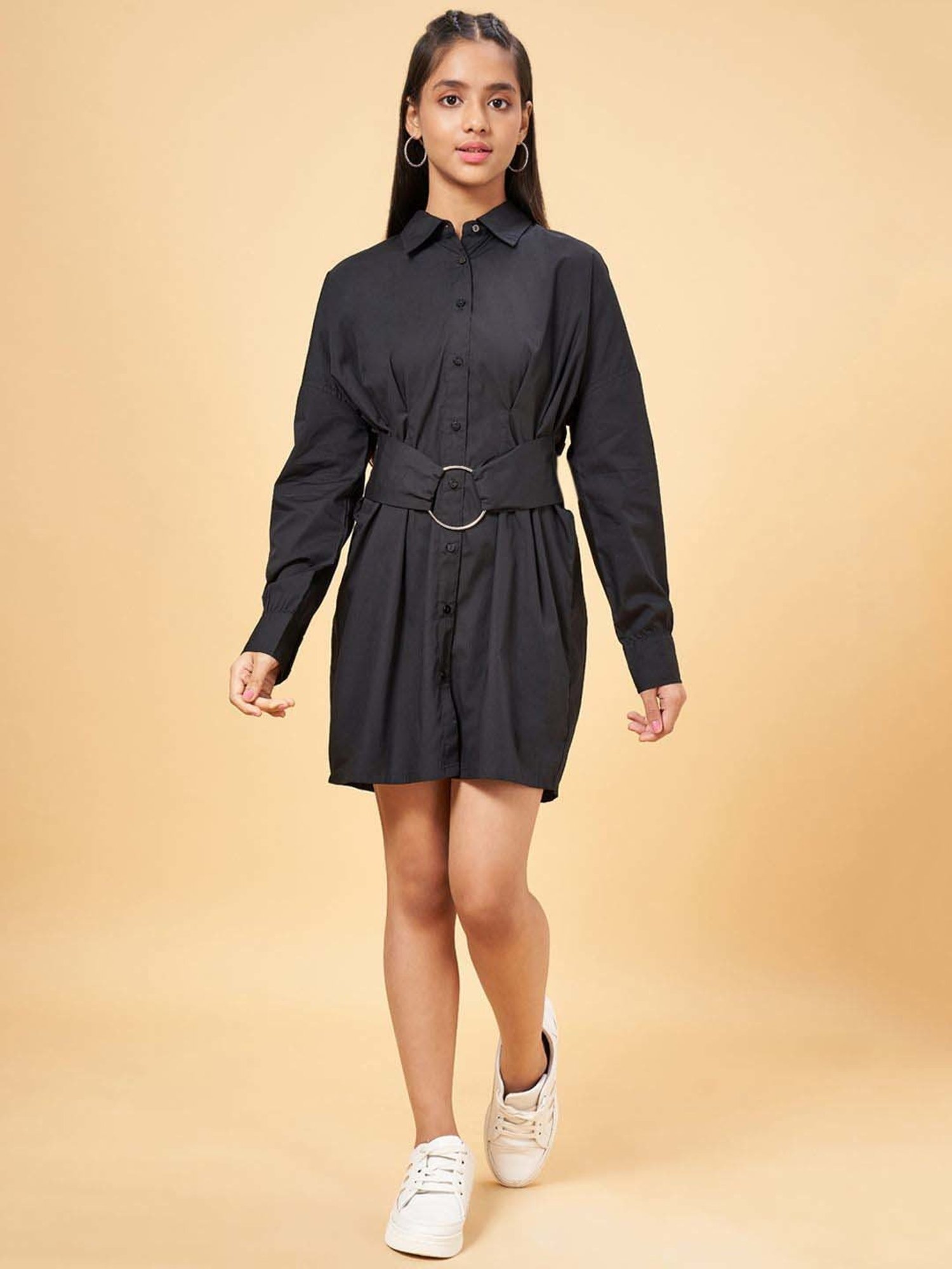 Coolsters by Pantaloons Kids Black Cotton Regular Fit Full Sleeves Dress