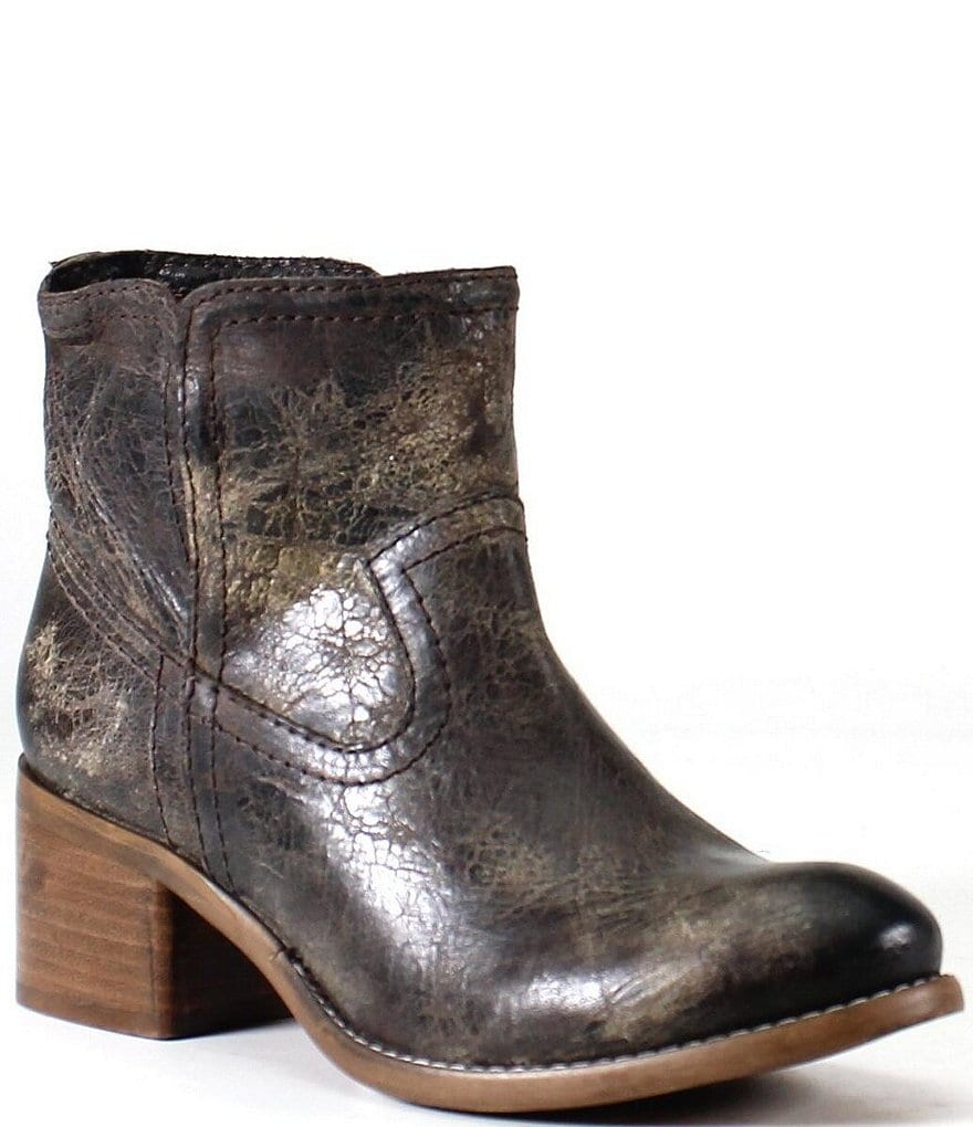 Diba True Walnut Grove Distressed Leather Western Booties