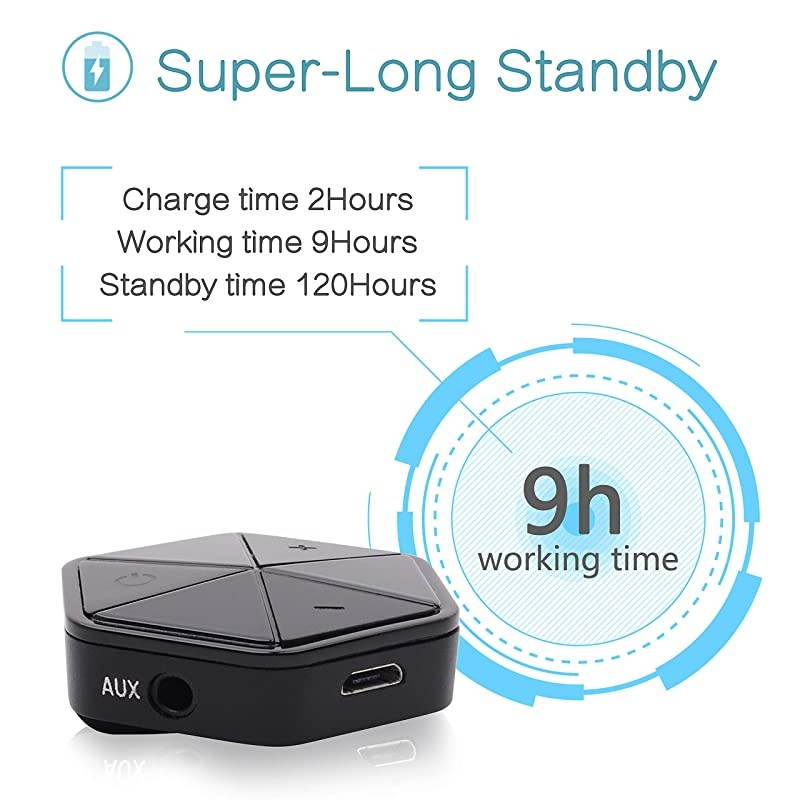 Audio Adapter Wireless Audio Receiver Clip Receiver V41 for HandsFree Call and Home Audio Music