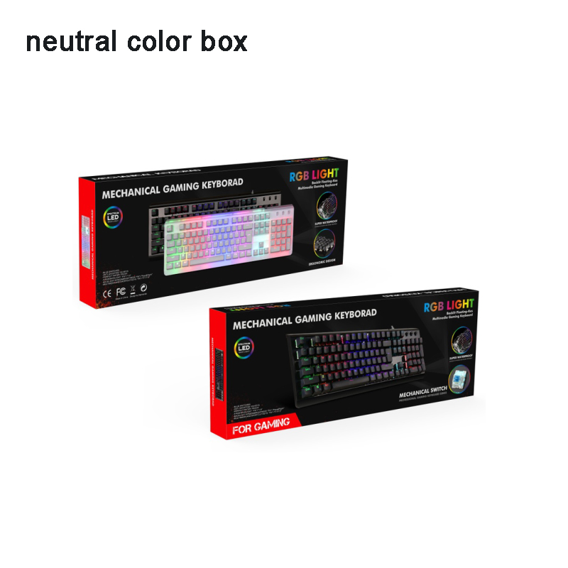 XIUMEI CK530 Wired Mechanical Keyboard 104 Keys Real RGB Blue Switch Gaming LED Backlit Anti-Ghosting for Gamer Computer