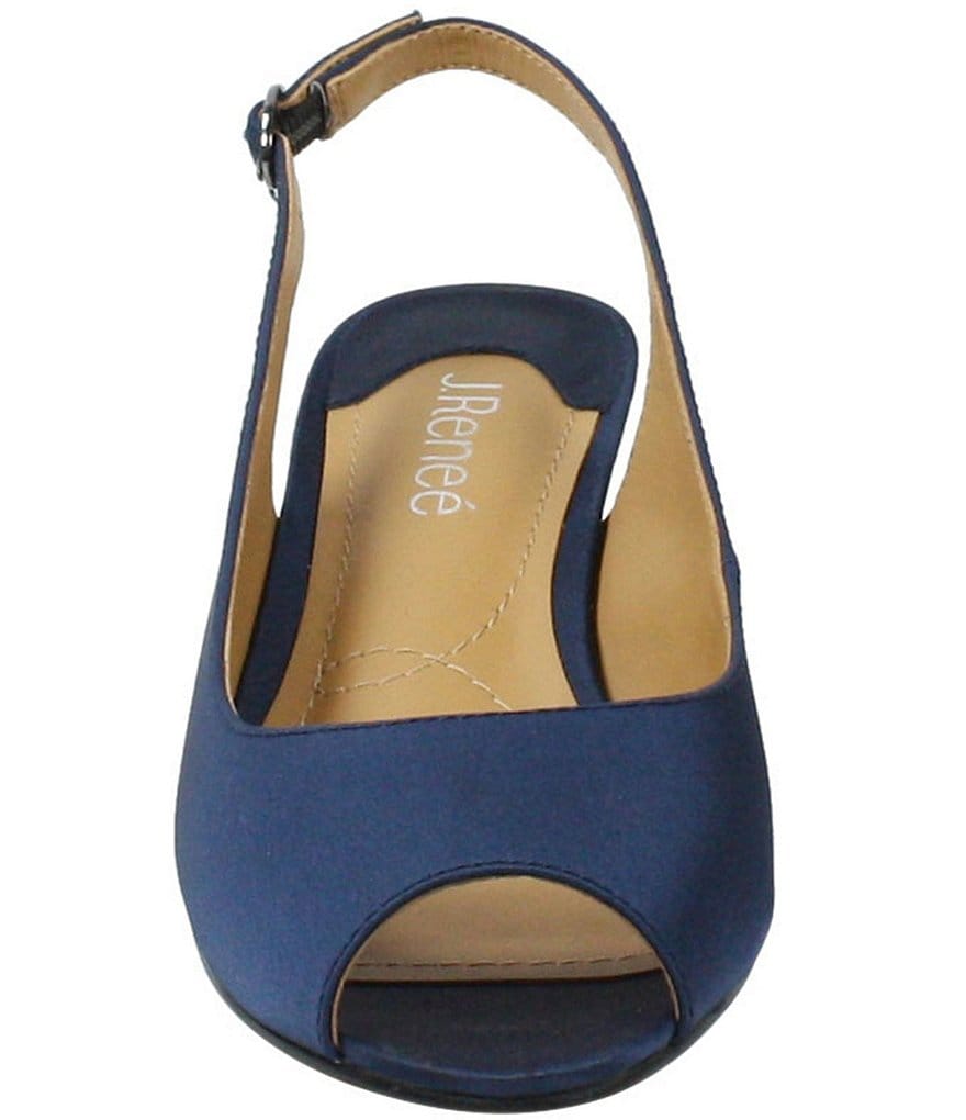 J. Renee Jenvey Satin Peep Toe Sling Pumps