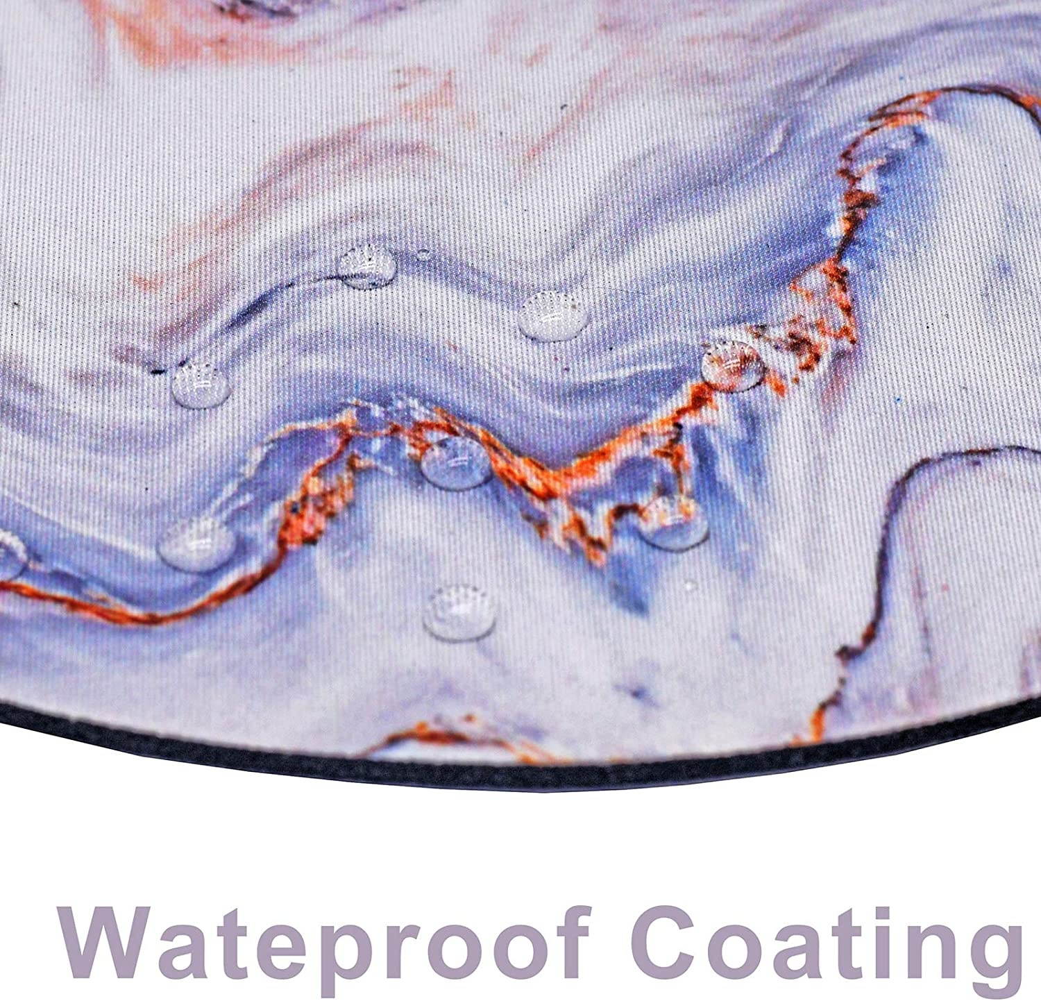 Round Cute Mouse Pad, ToLuLu Mousepad for Desktop Computer Laptop Notebook PC, Anti Slip Rubber Customized Mouse Mat for Working Gaming, Mini Funny Unique Mouse pad for Home, Office, White Gold Marble