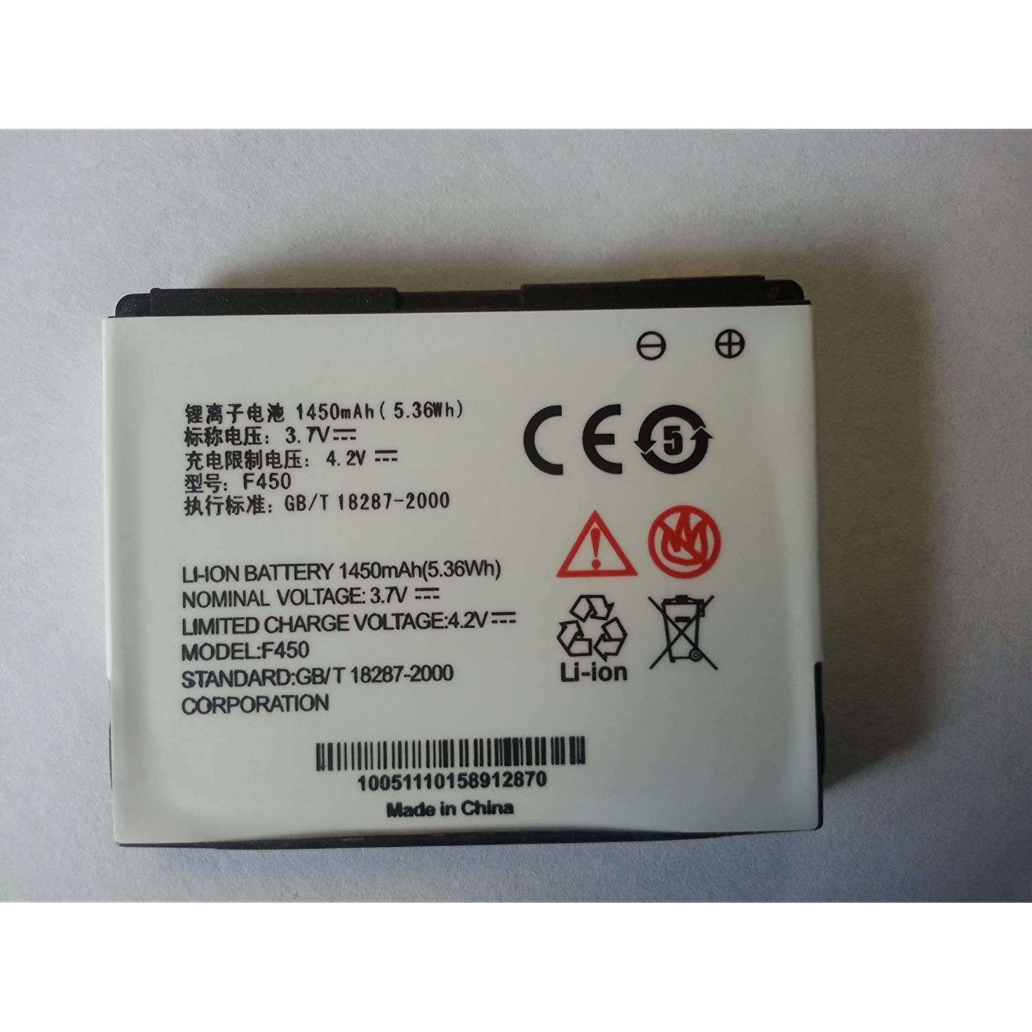 Bastex ZTE Aspect Cell Phone Battery (Li-Ion 3.7V 1450mAh) Replacement for ZTE Adamant F450 Cellphone Battery