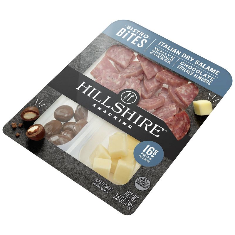 Hillshire Farm Snacking Bistro Bites with Italian Dry Salami, White Cheddar & Chocolate Almonds - 2.8oz
