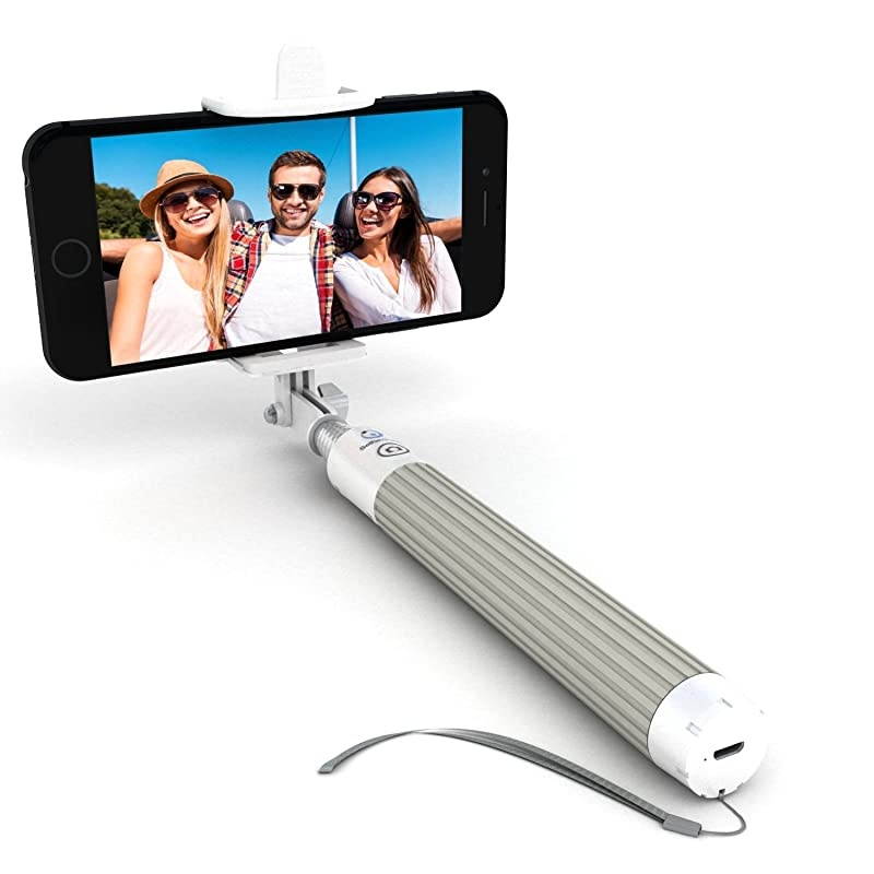 Bluetooth Selfie Stick for iPhone X XR XS 11 10 X 8 7 6 5, Samsung Galaxy S10 S9 S8 S7 S6 S5 & Most Androids - Takes Perfect HD Photos in Seconds - No Apps, No Downloads, No Hassle