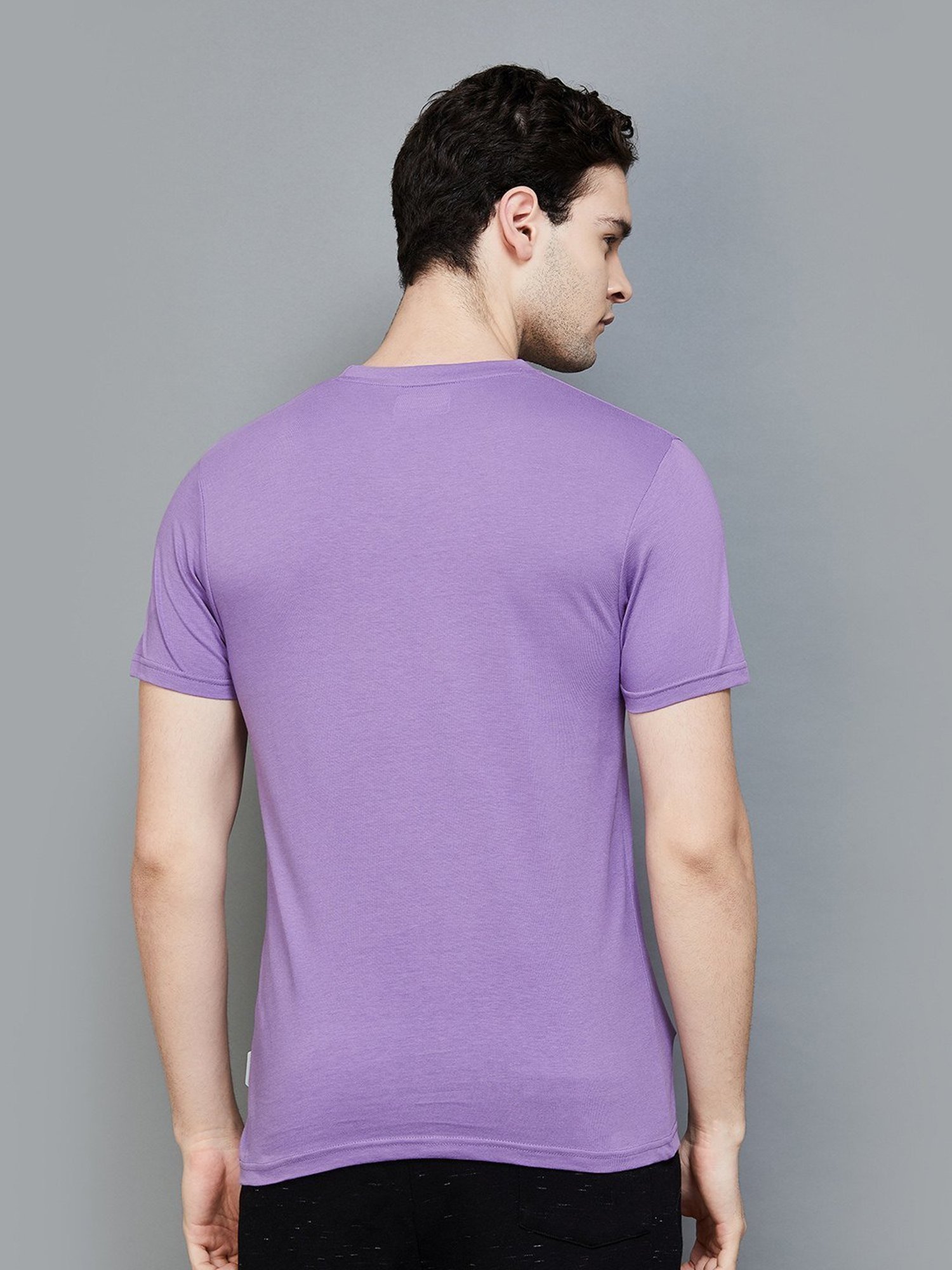 KAPPA Purple Cotton Regular Fit Printed T-Shirt