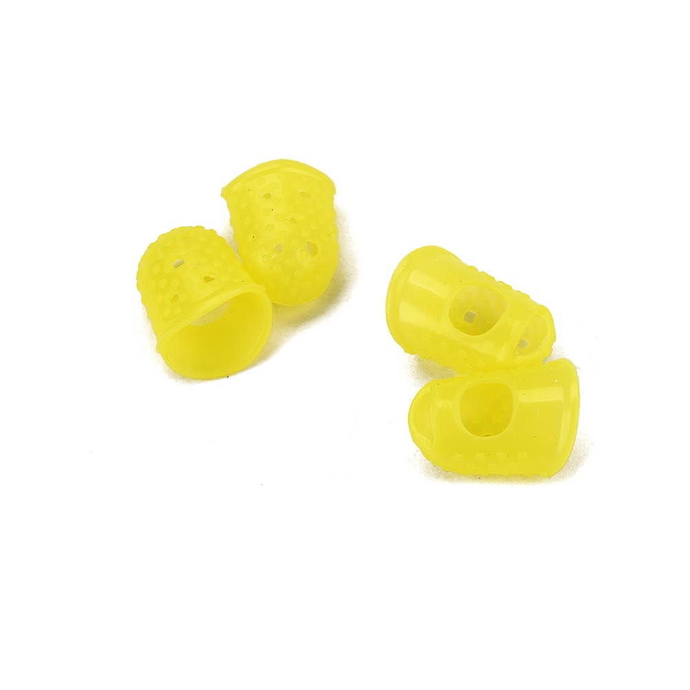 4 Pcs Guitar Fingertip Protectors Silicone Finger Guards Finger Picks Protector Finger Caps for Ukulele Electric Guitar Mandolin - Cyan (M)