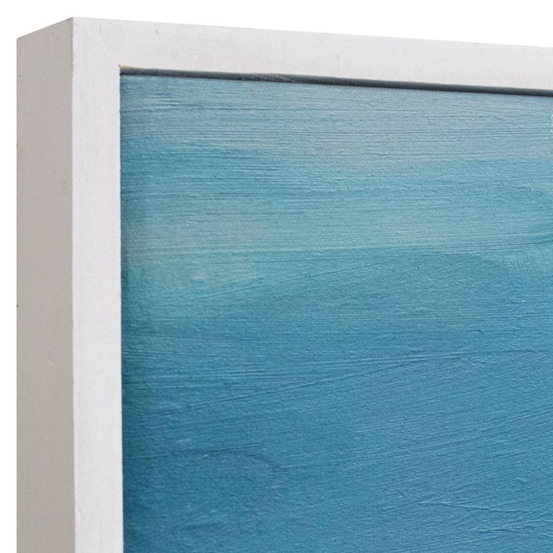 24" x 48" Shore Swatland Framed Wall Art Canvas Blue/Silver - Fine Art Canvas