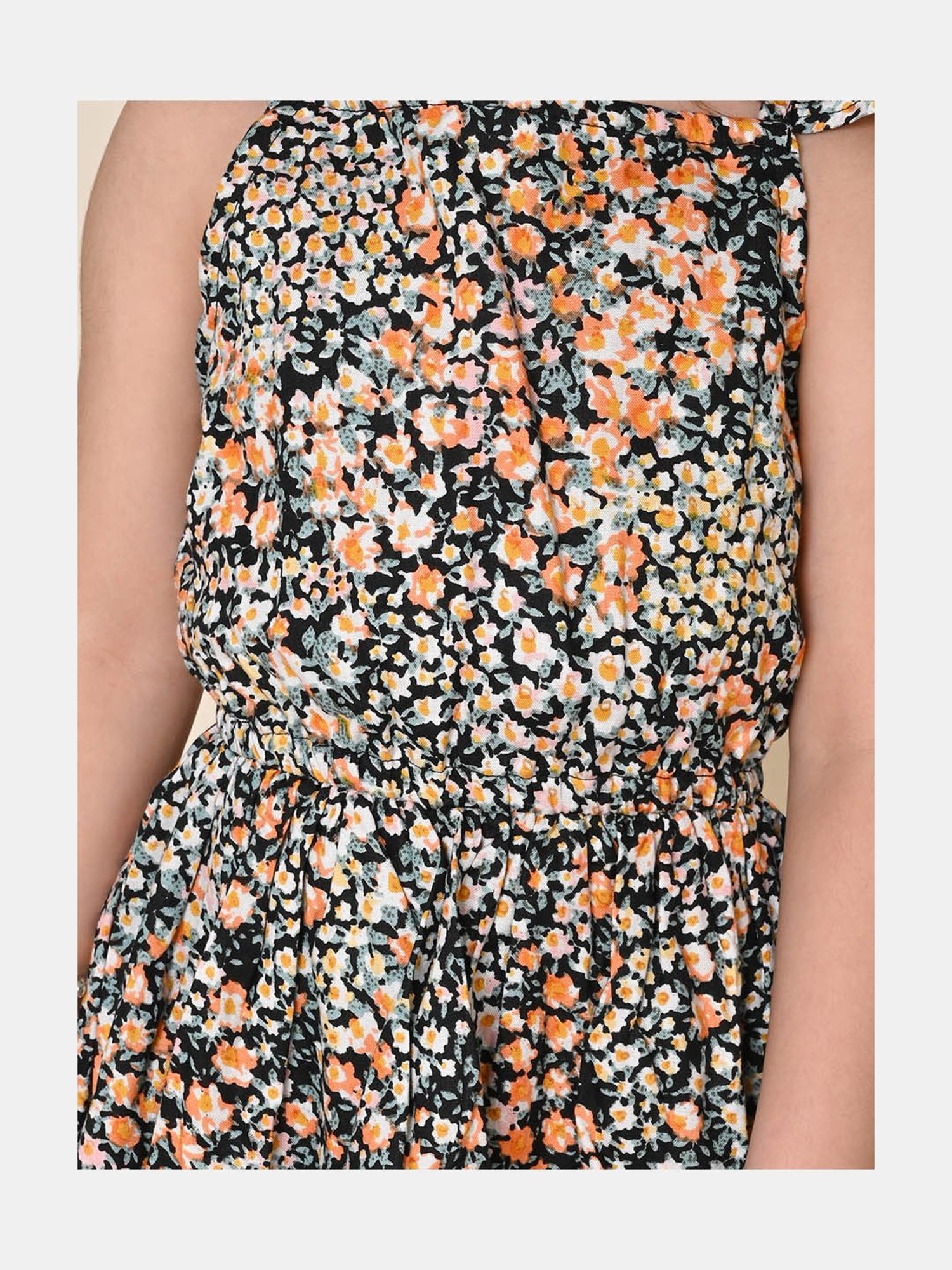 LilPicks Kids Multicolor Floral Print Dress