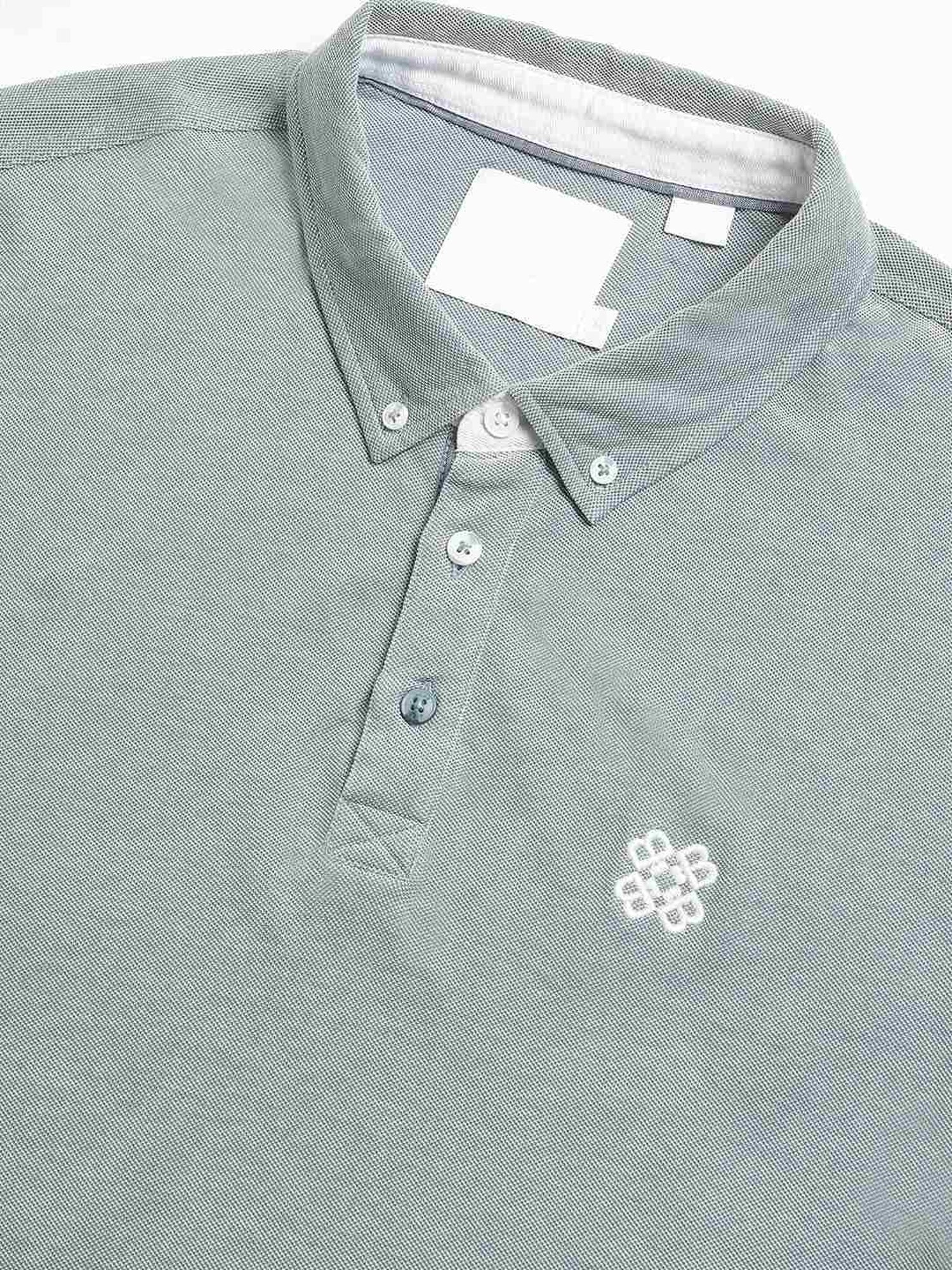 The Bear House Blue Cotton Regular Fit Polo T-Shirt