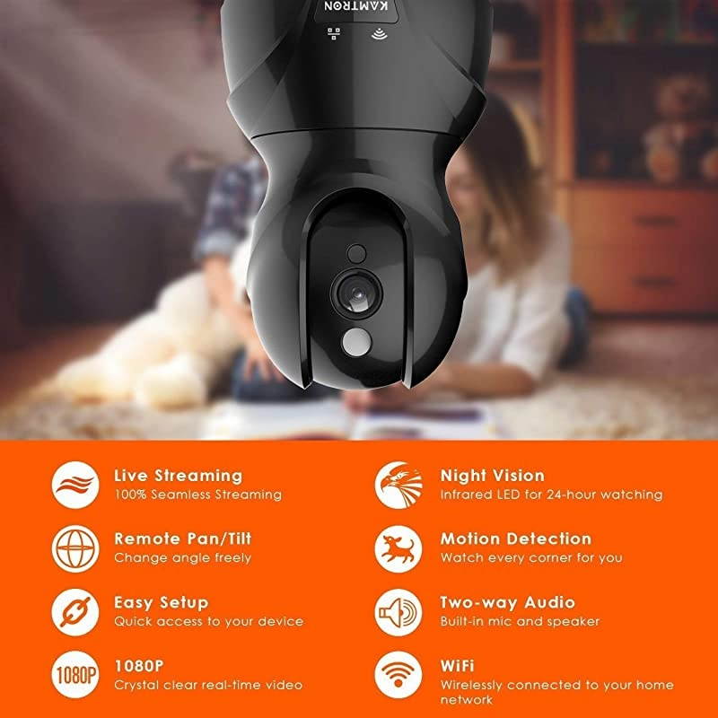 Wireless Security Camera with Twoway Audio  1080P HD WiFi Security Surveillance IP Camera Home Baby Monitor with Motion Detection Night Vision Black