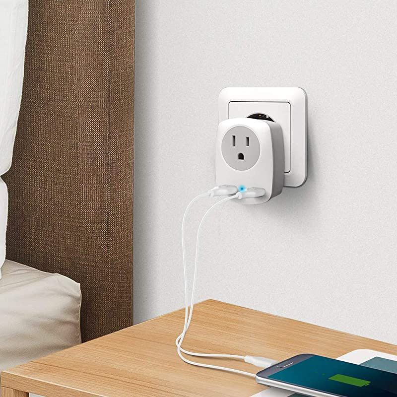 Travel Adapter America to Europe Plug Adapter with 2 USB Ports and 1 US AC Outlet International Travel Adapter for Most EU Countries GermanyFranceItalyGreece Not for UK Type C Plug