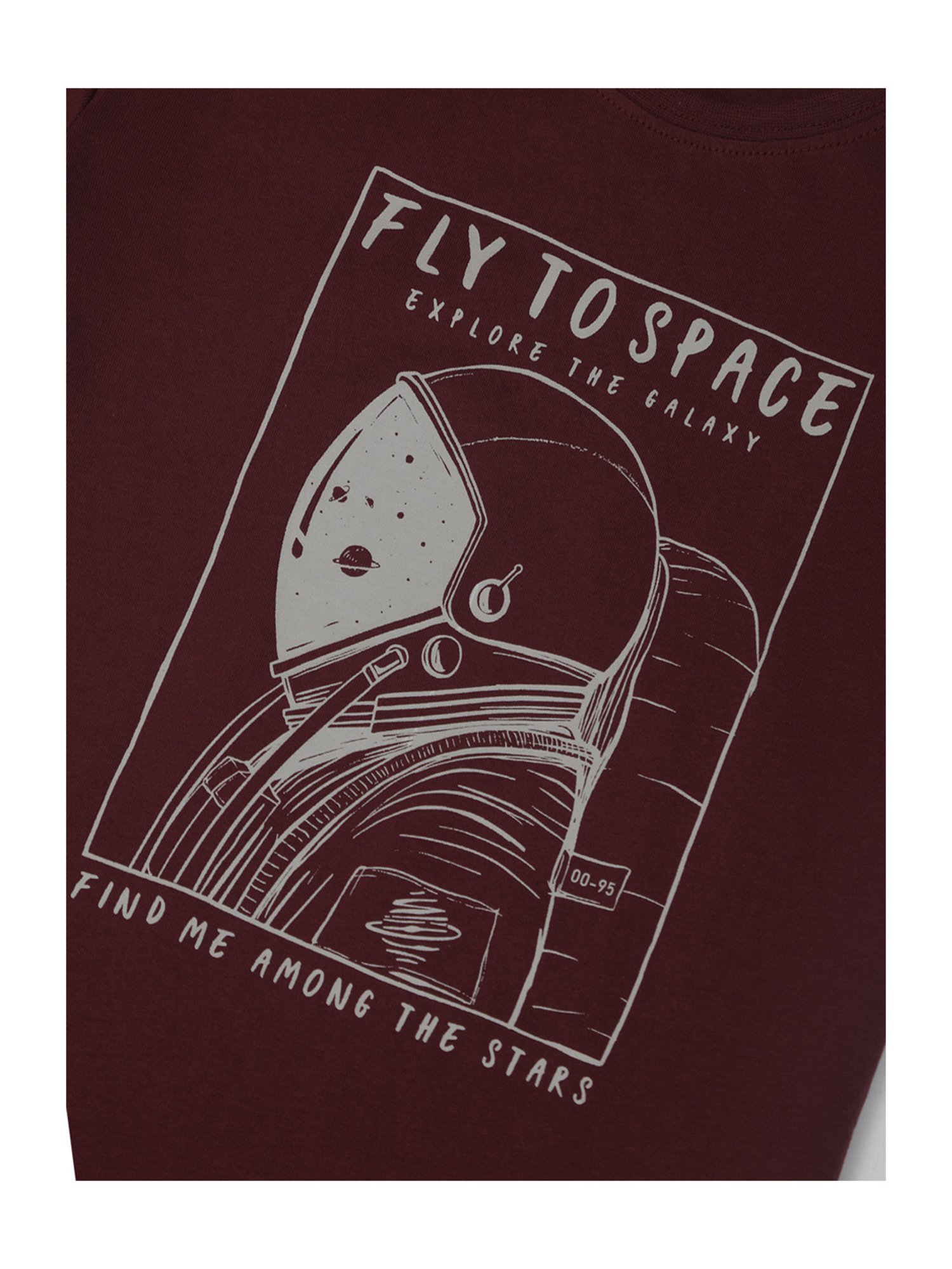 Palm Tree Kids Maroon Printed  T-Shirt