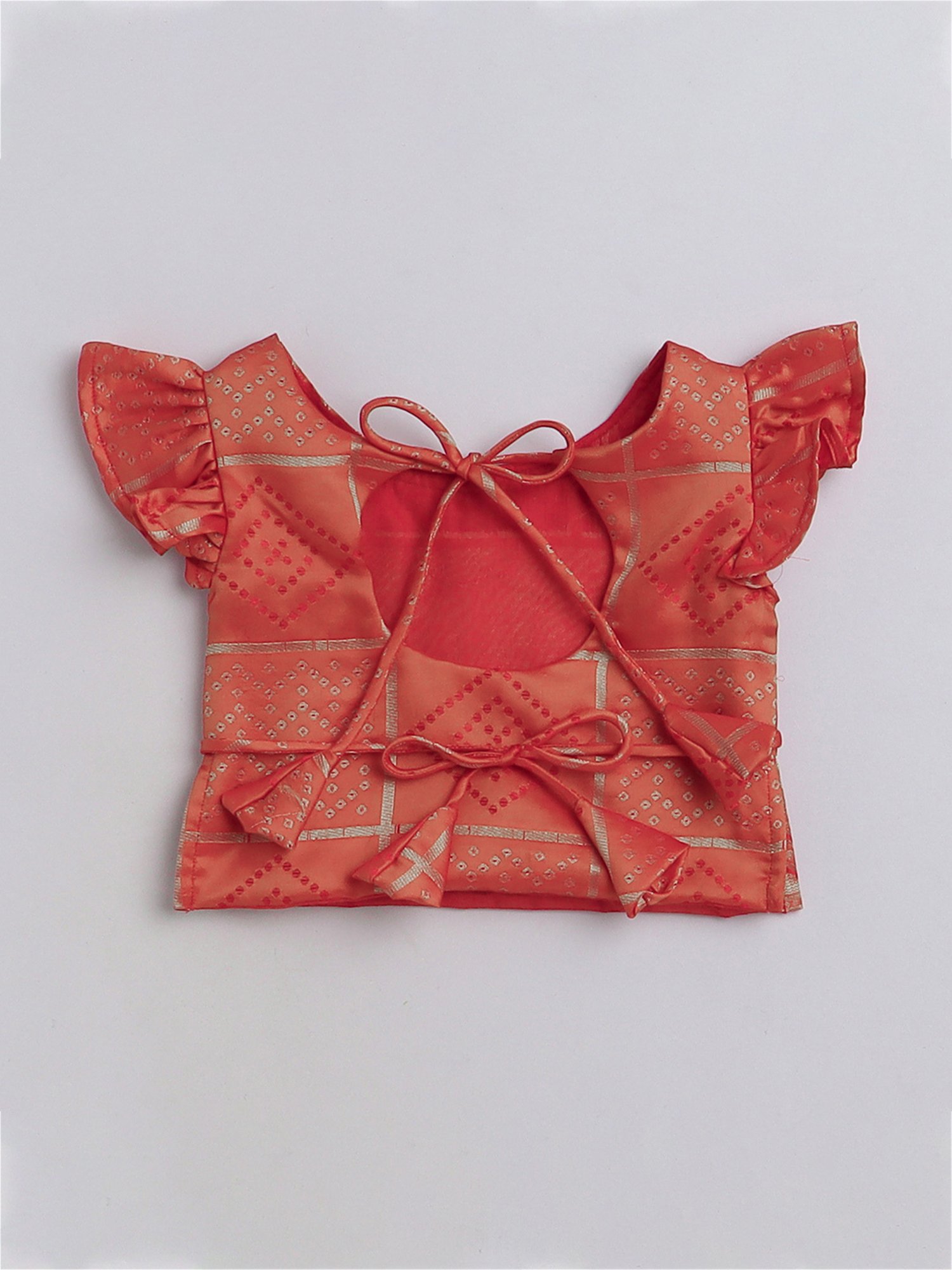 Many Frocks Kids Brown Printed Lehenga with Choli