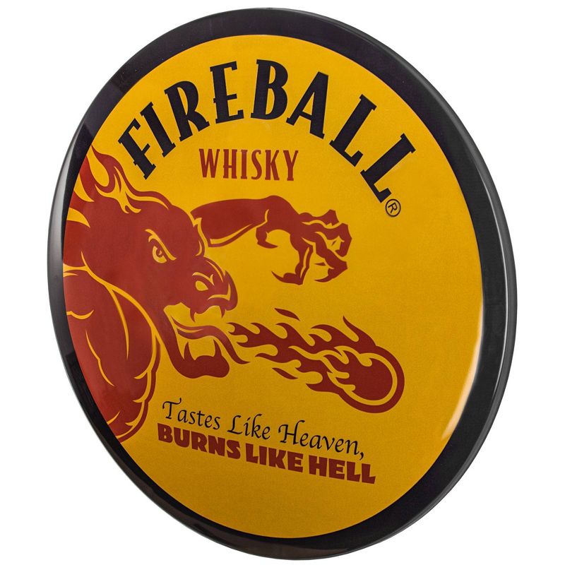 Fireball Whiskey Dome Metal Sign Yellow/Red - Crystal Art Gallery