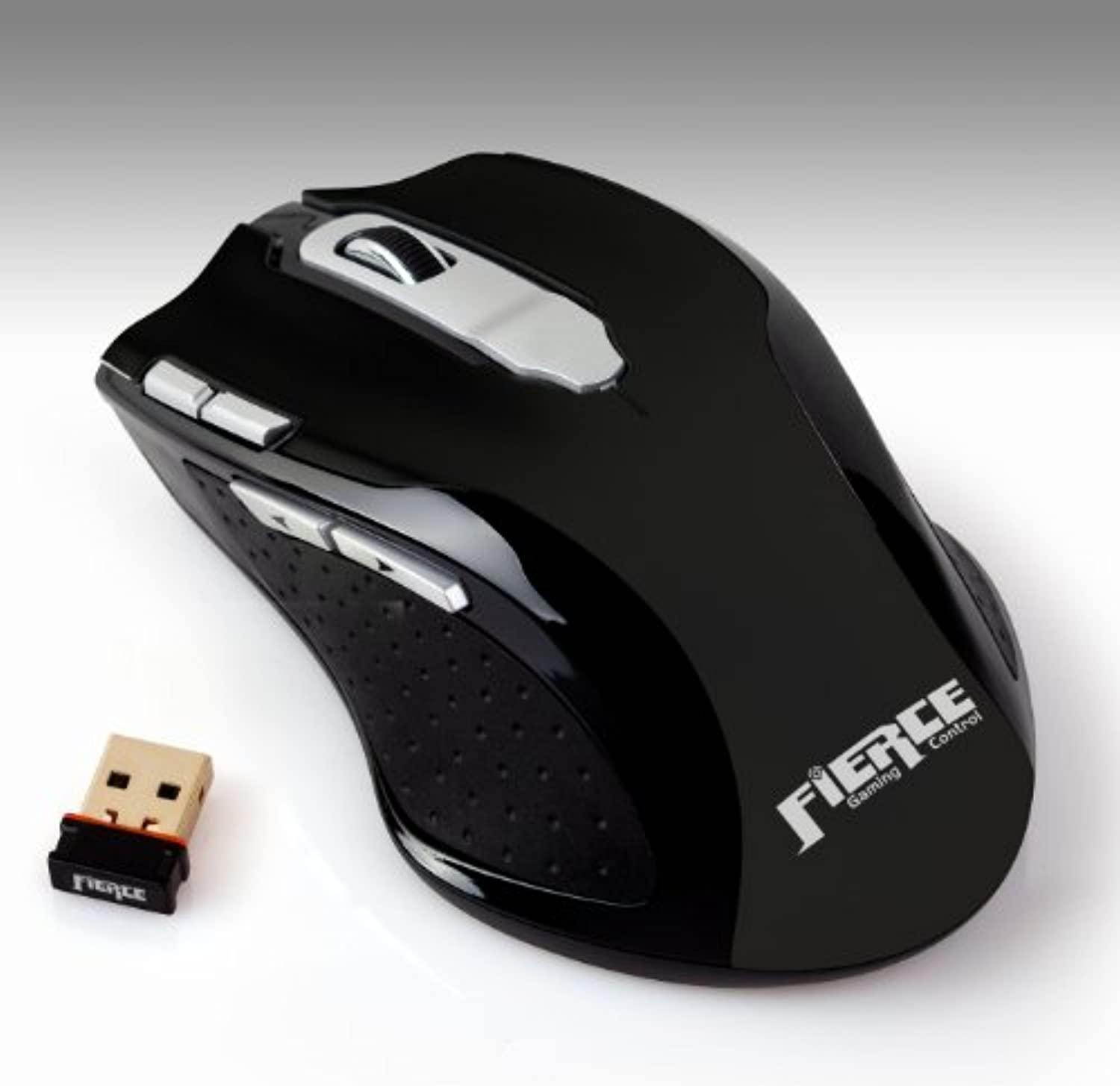 Rude Gameware Fierce 3500 8-Button Wireless Optical Scroll Gaming Mouse - Black