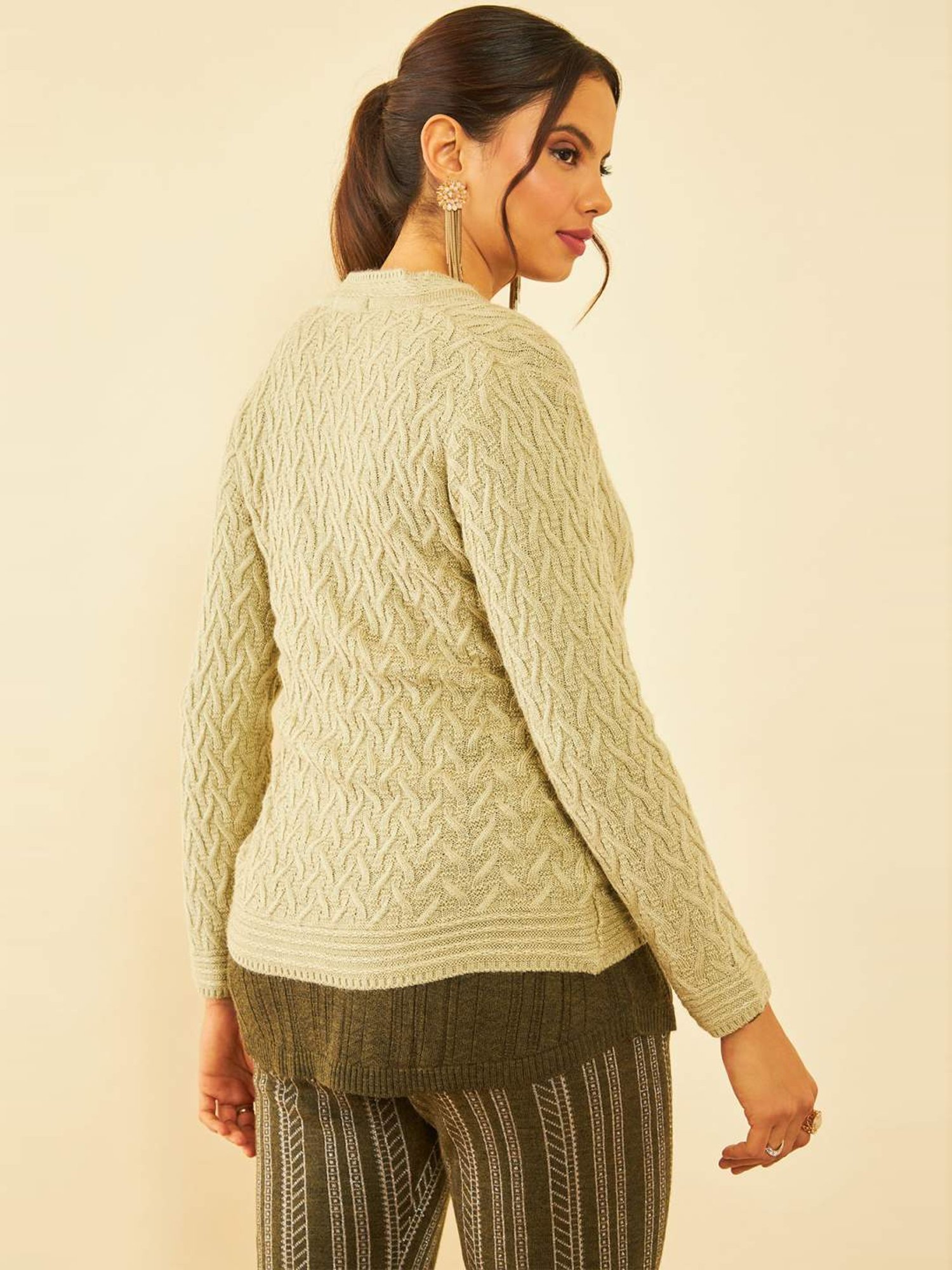 Soch Green Crochet Pattern Cardigan