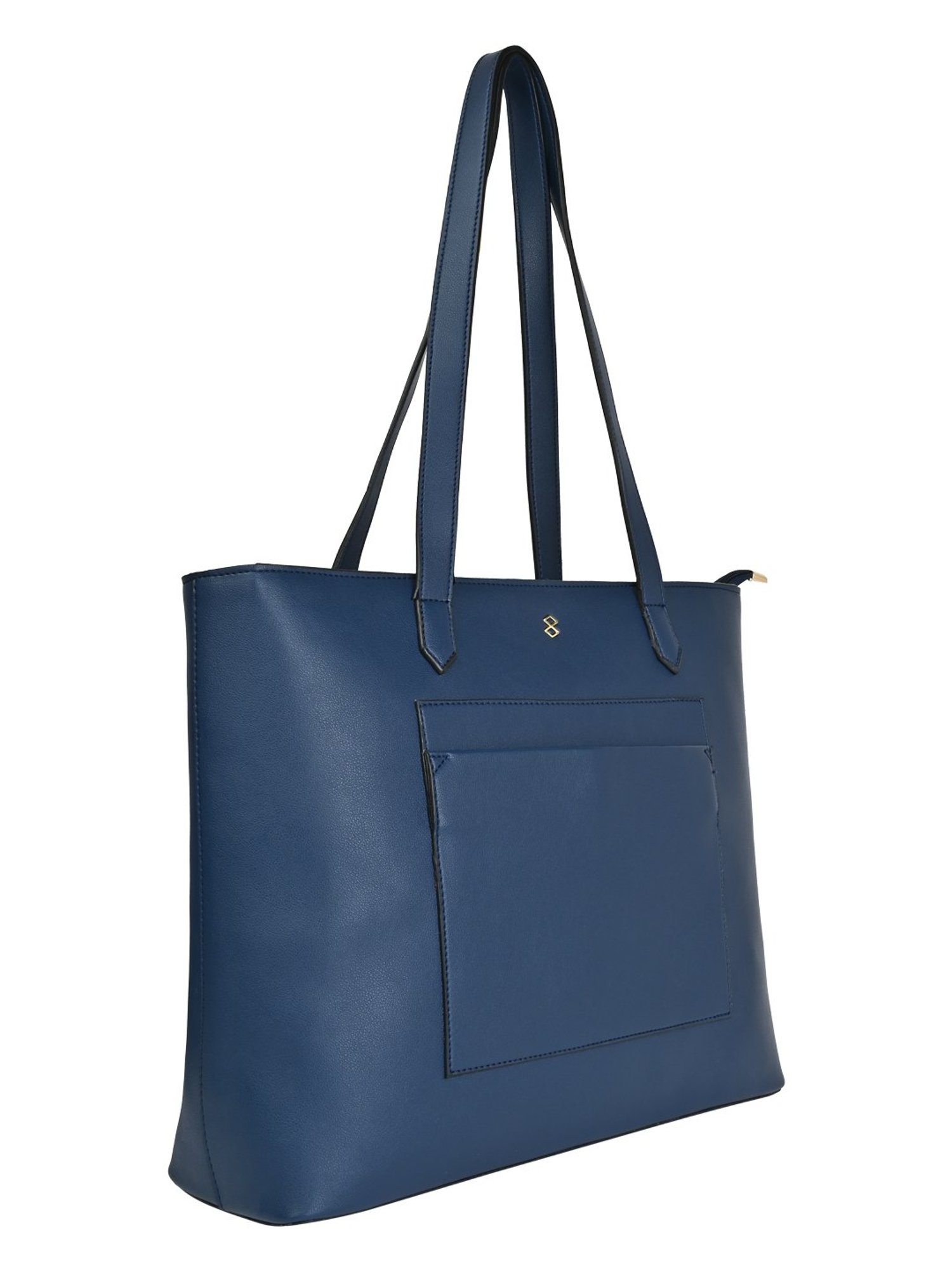 Horra Blue Solid Large Tote Bag - 13 inches