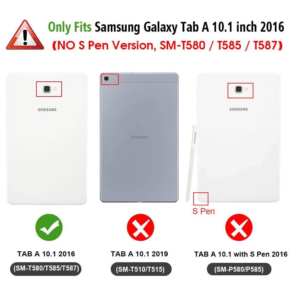 Fintie Case for Samsung Galaxy Tab A 10.1 (2016 NO S Pen Version), [Tuatara Magic Ring] 360 Rotating Multi-Functional Grip Stand Shockproof Cover Built-in Screen Protector for Tab A 10.1 Tablet,Purple