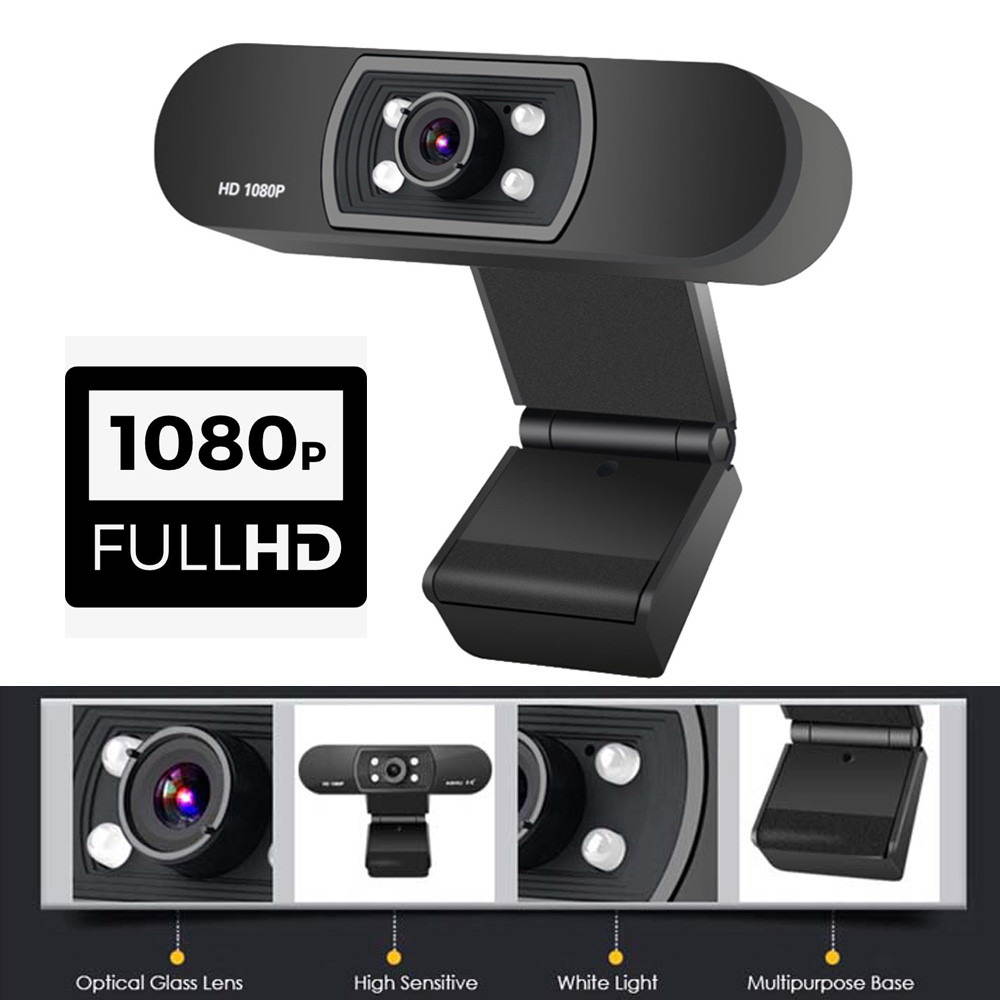 Jansicotek H800 1080P HD 2.0 Million Pixels Webcam Computer Camera For video conferencing software, Netmeeting and MSN, Yahoo and Skype