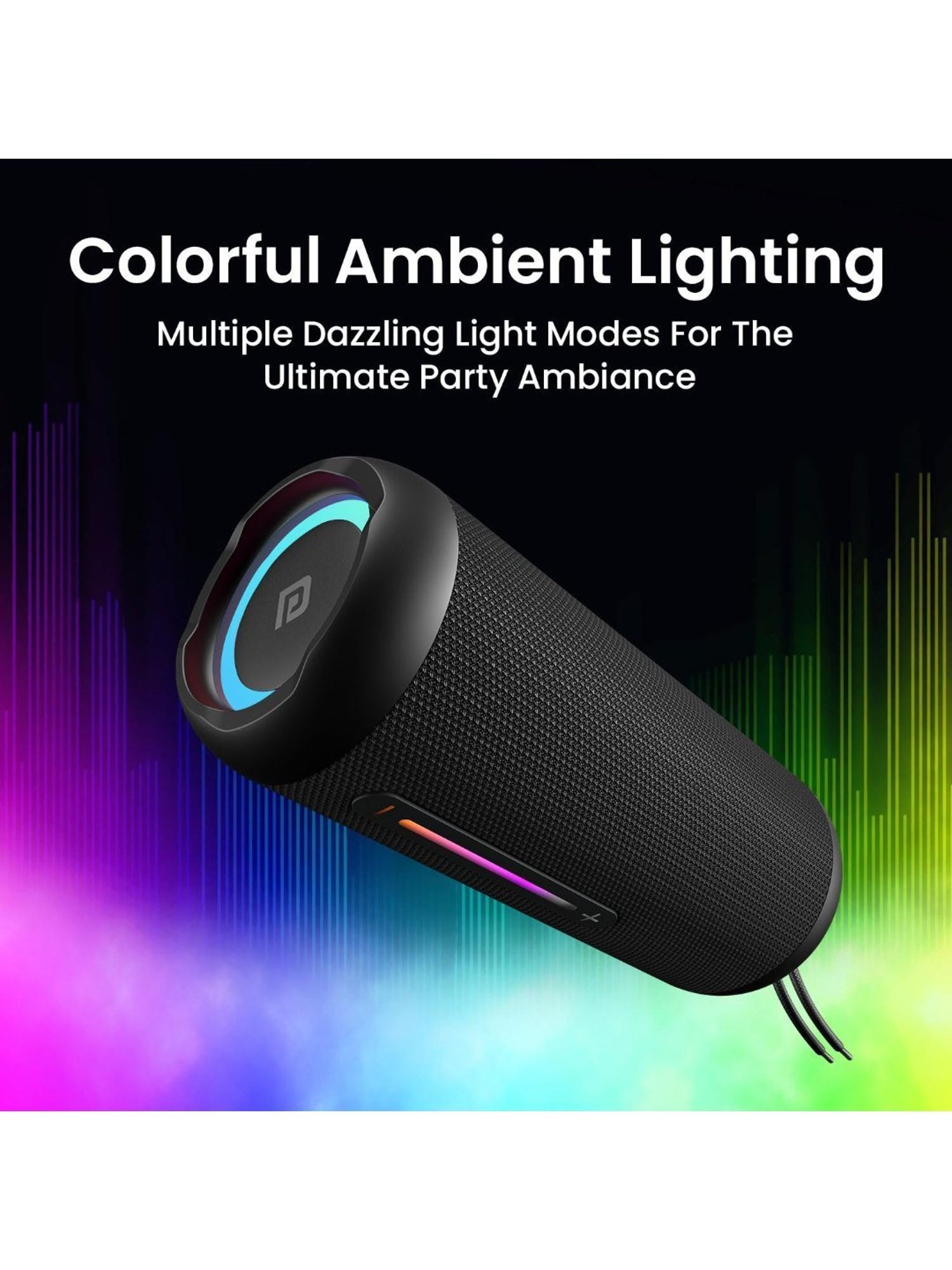 Portronics Breeze 5, 25W Portable Wireless Bluetooth Speaker with in Built 6H playtime (Black)