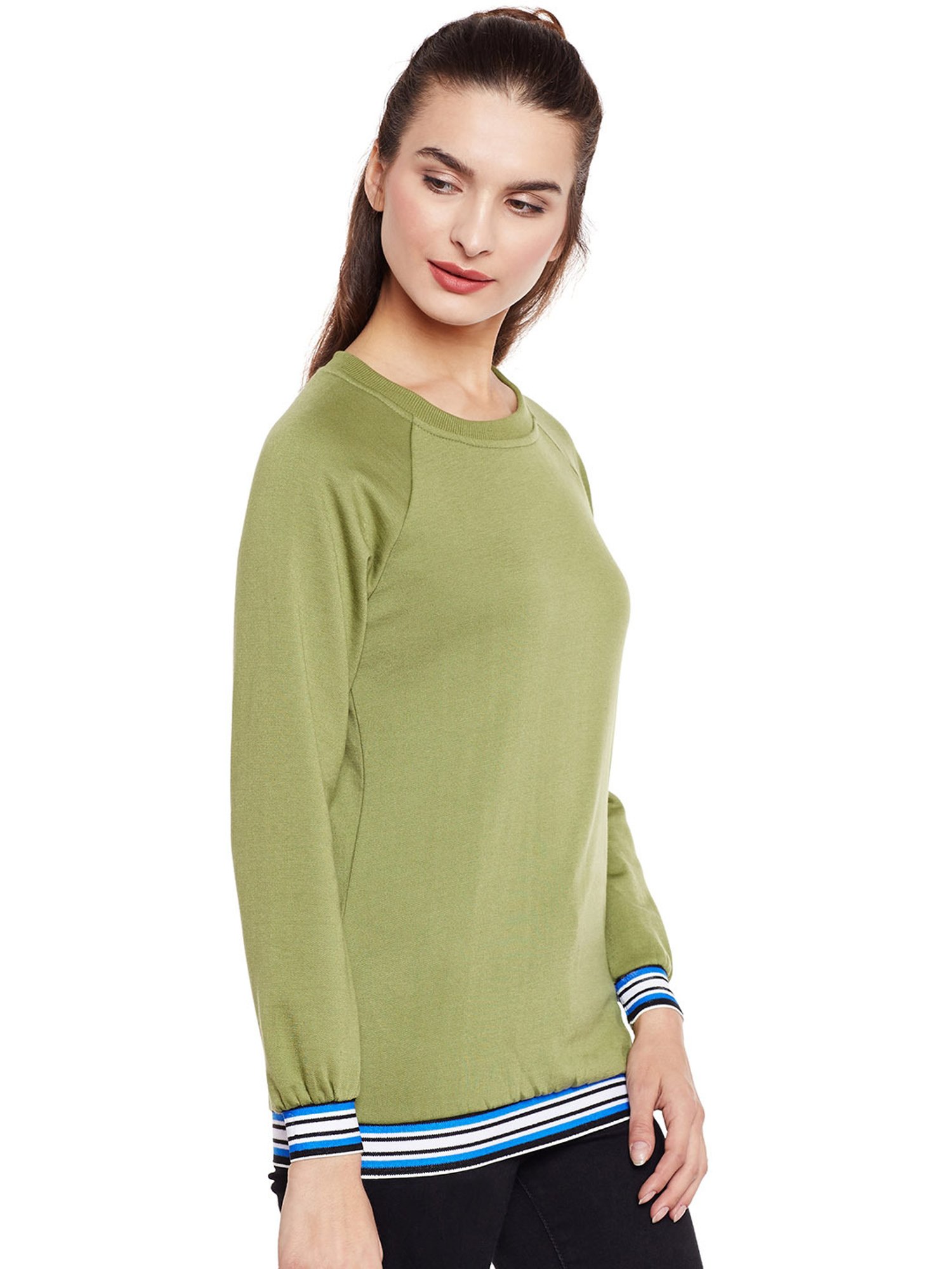 Belle Fille Green Full Sleeves Sweatshirt