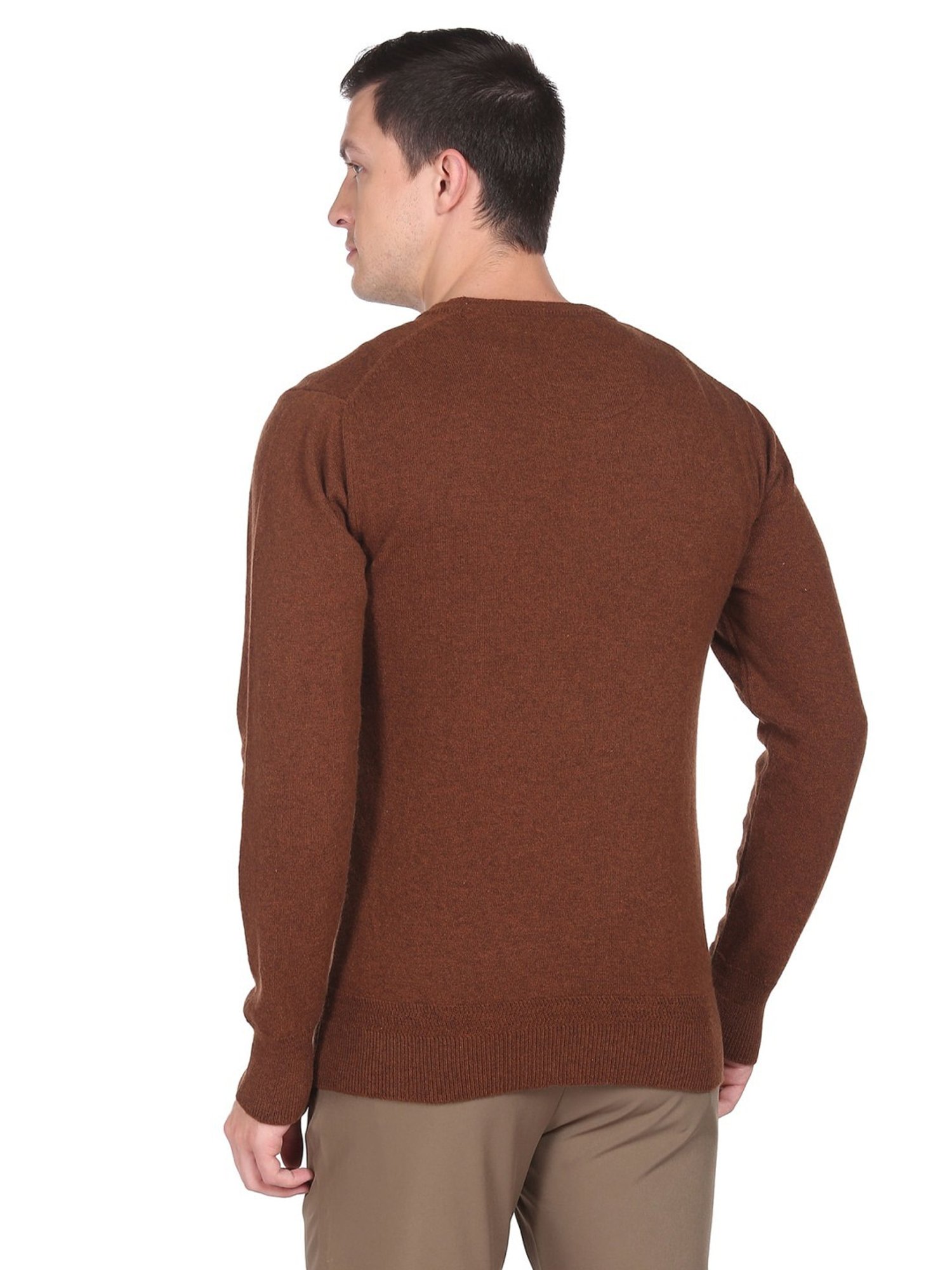 Arrow Sports Orange Regular Fit Sweater