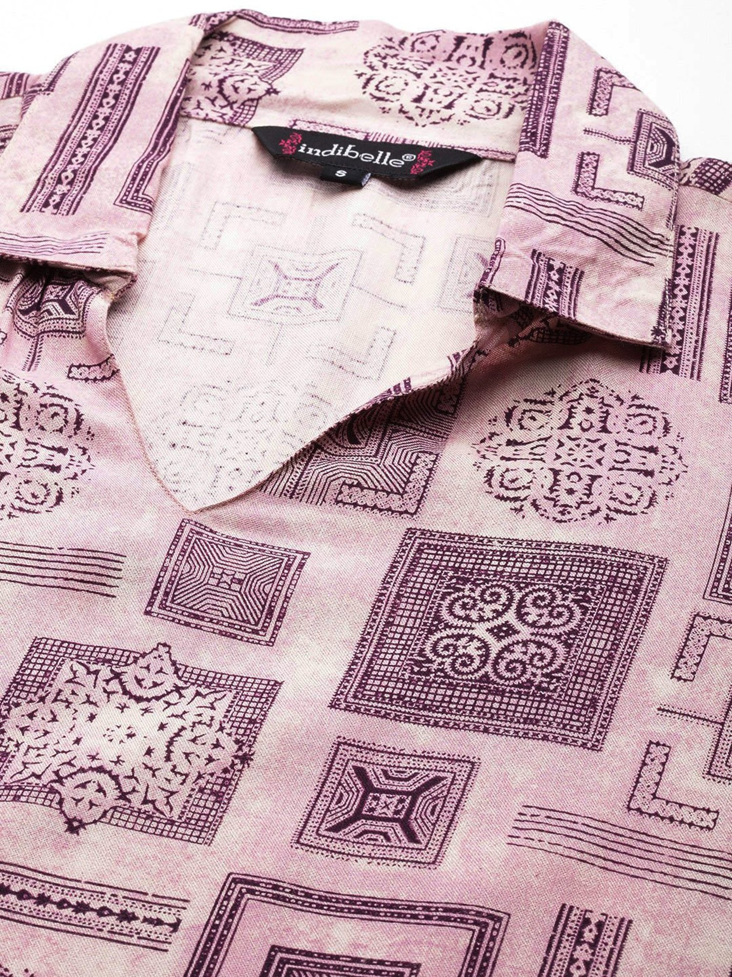 Indibelle Light Purple Printed Ethnic Dress