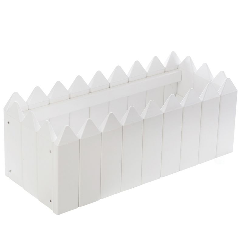 Gardenised Rectangular Traditional Fence Design Vinyl Planter Box