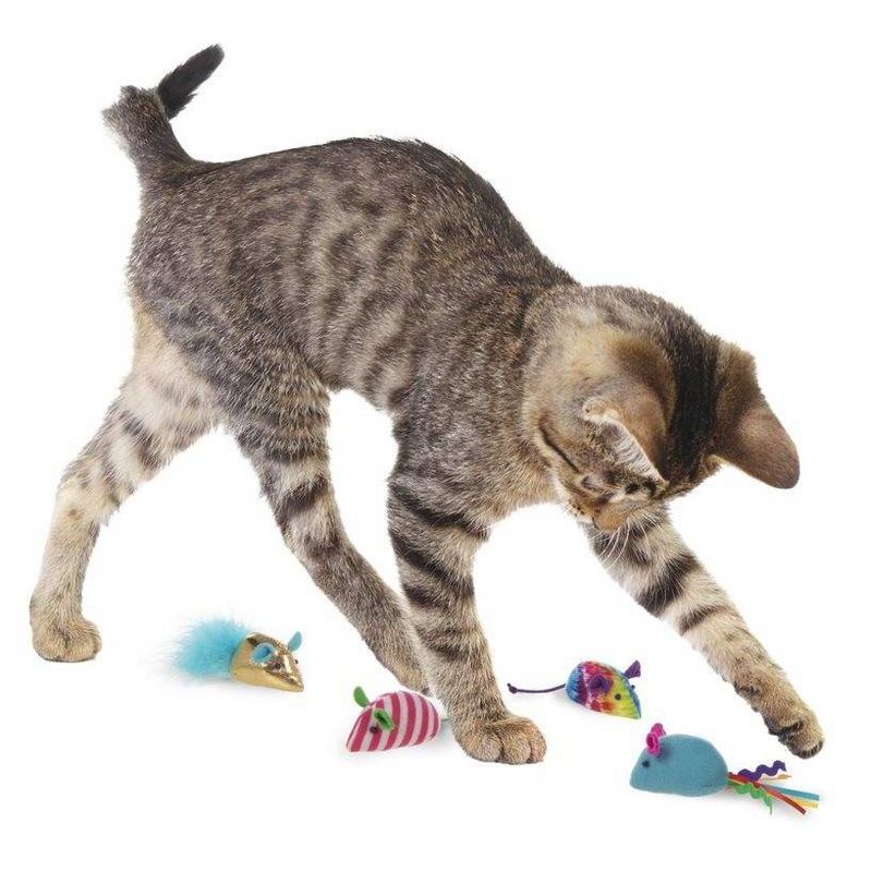 SmartyKat Skitter Mice Pride Plush Catnip Cat Toy - 4pk