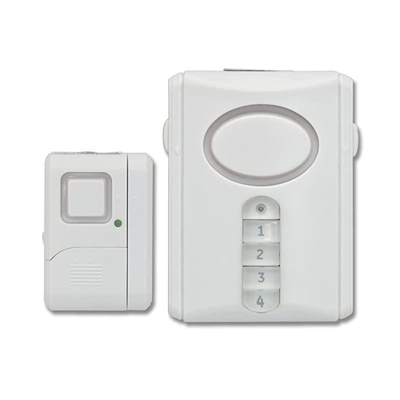 Personal Security Alarm Kit Includes Deluxe Door Alarm with Keypad Activation and WindowDoor Alarms Easy Installation DIY Home Protection Burglar Alert Magnetic Sensor OffChimeAlarm 51107 White