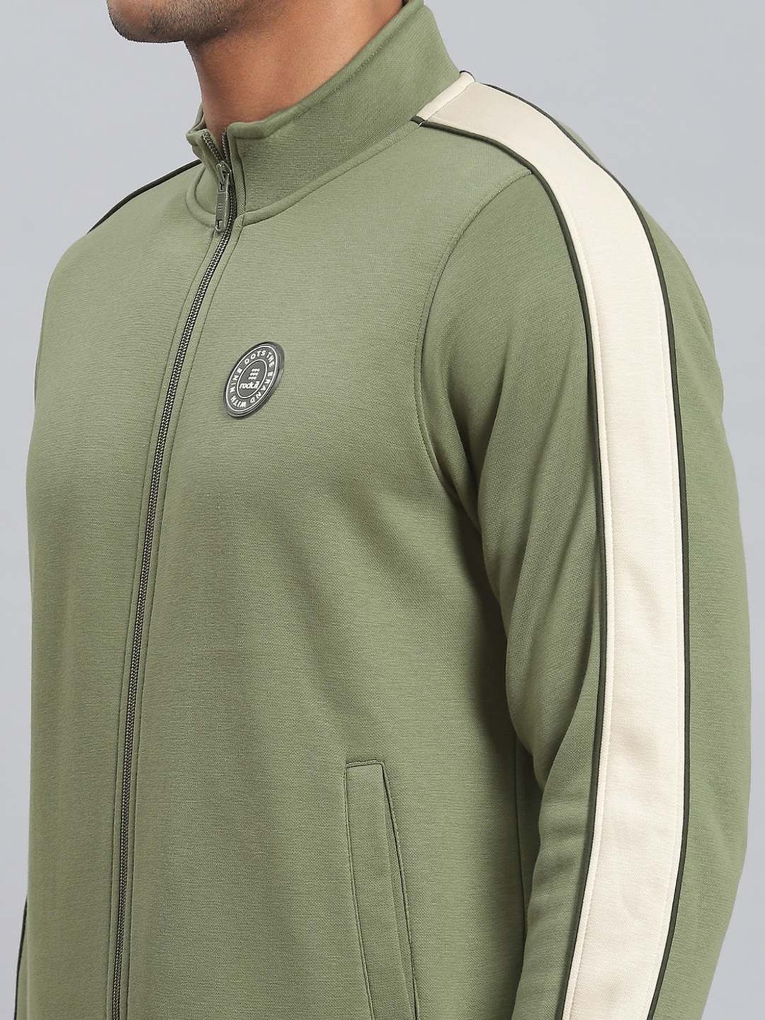 Rock.it Light Olive Regular Fit Striped Tracksuit