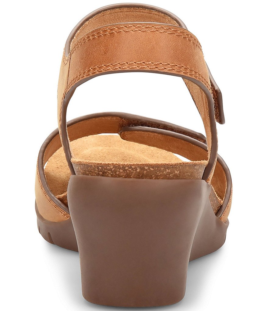 Comfortiva Abria Adjustable Leather Wedge Sandals
