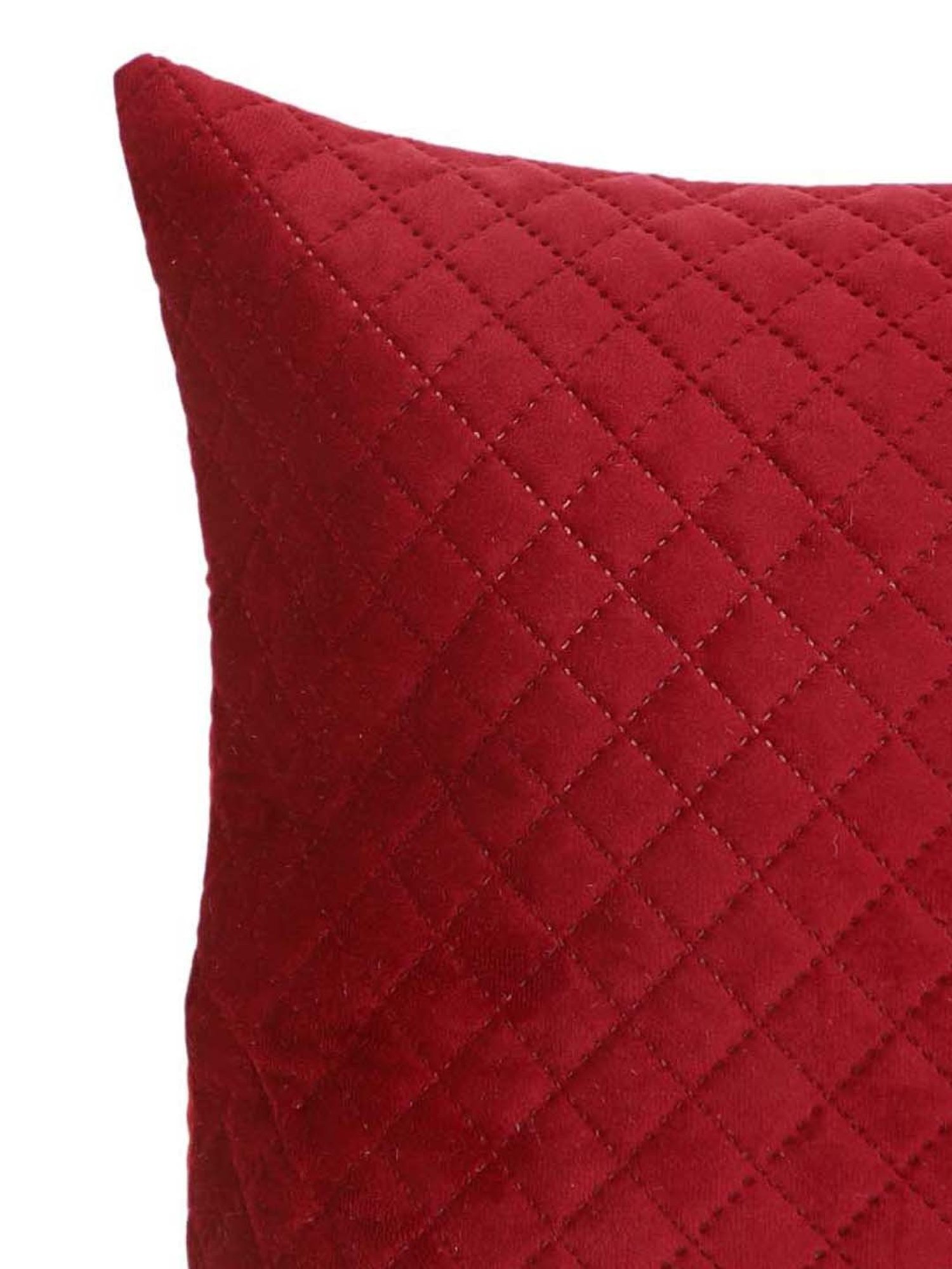 MFD HOME Furnishing Maroon Velvet Cushion Cover - Set of 1