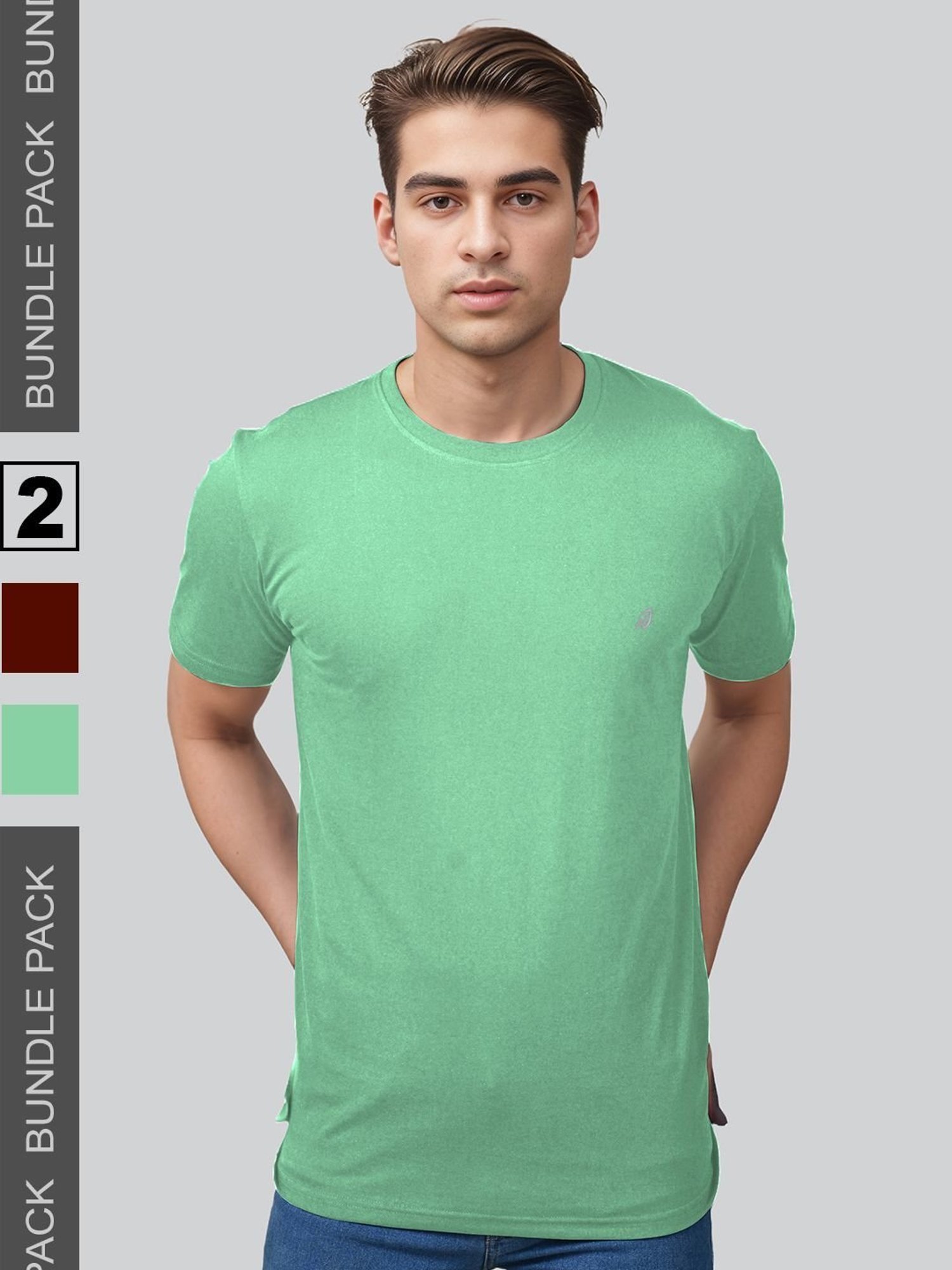 Lux Nitro Maroon & Green Regular Fit T-Shirt