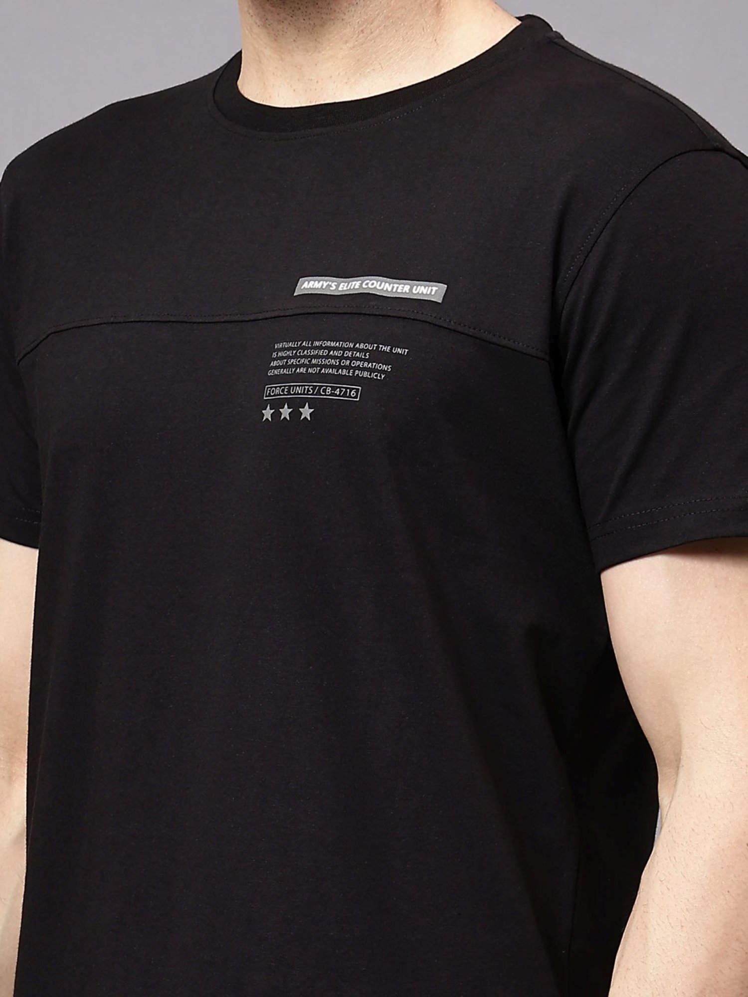 Cantabil Black Regular Fit T-Shirt