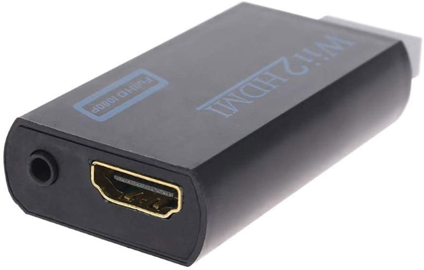 hudiemm0B HDMI Converter, Mini 3.5mm Audio Output for Wii to HDMI 720P 1080P HD Video Converter Adapter